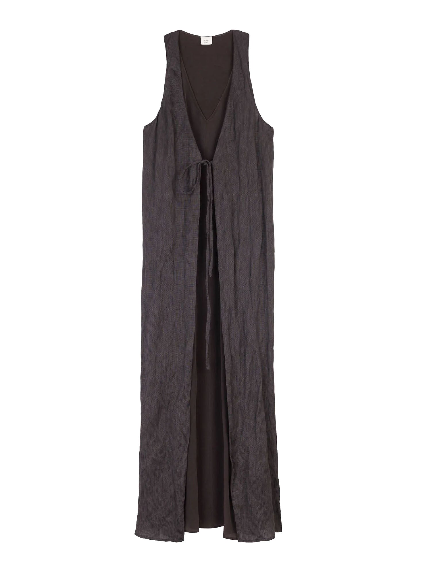 Alysi Abito Lungo Combinato Marrone