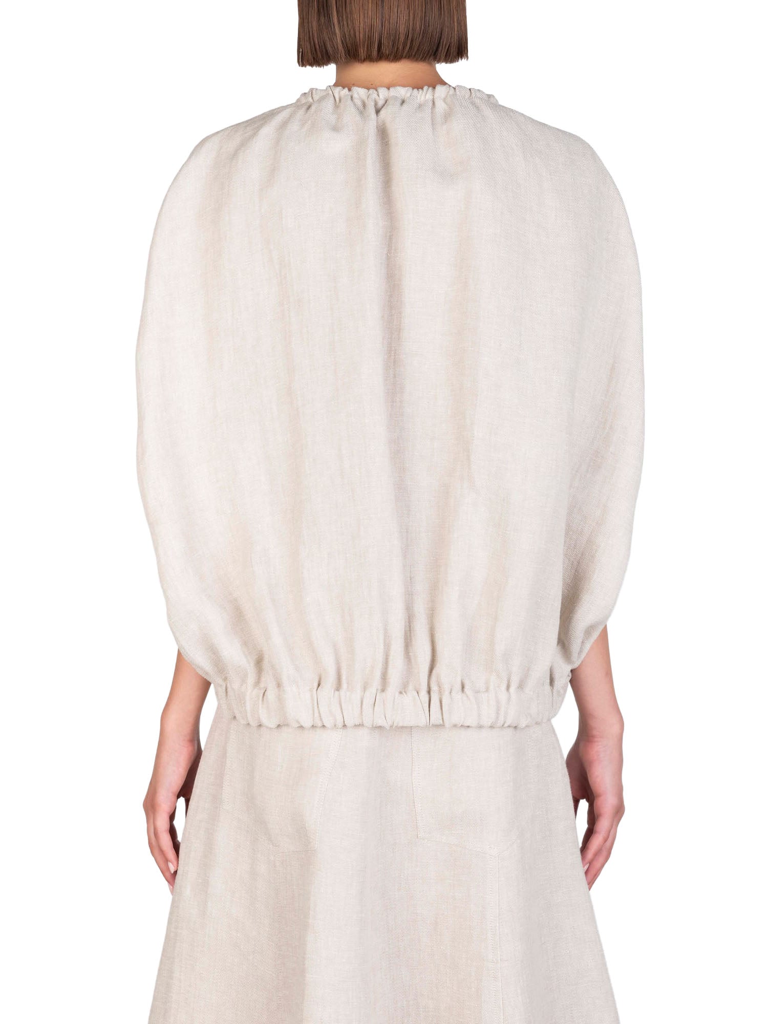 Alysi Bomberino smanicato linone delavé Bianco