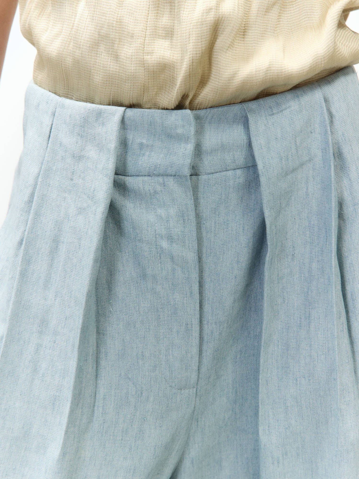 Alysi Pantalone ampio mélange Azzurro