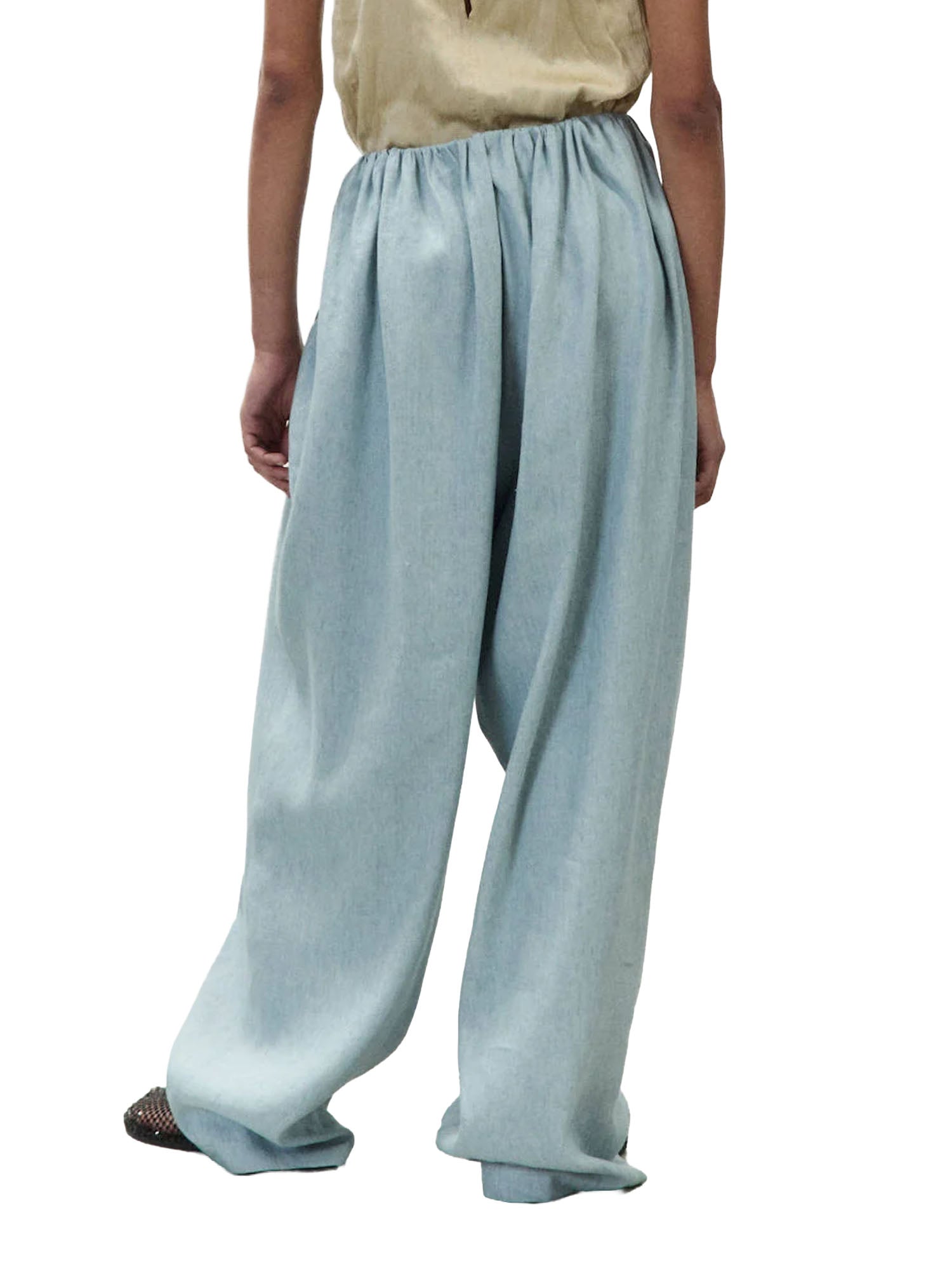 Alysi Pantalone ampio mélange Azzurro