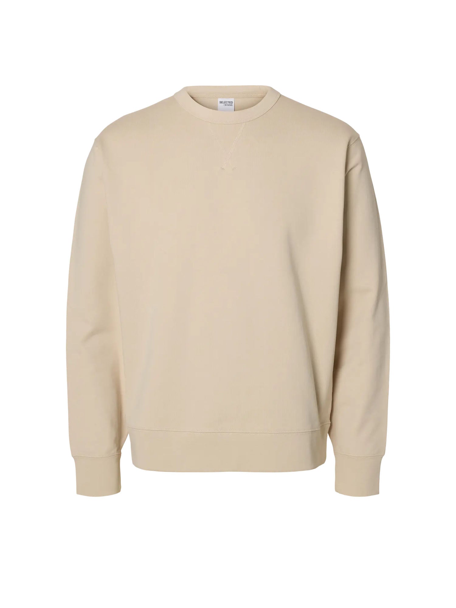Selected Slmrelaxluke ls sweat crew neck noos Beige