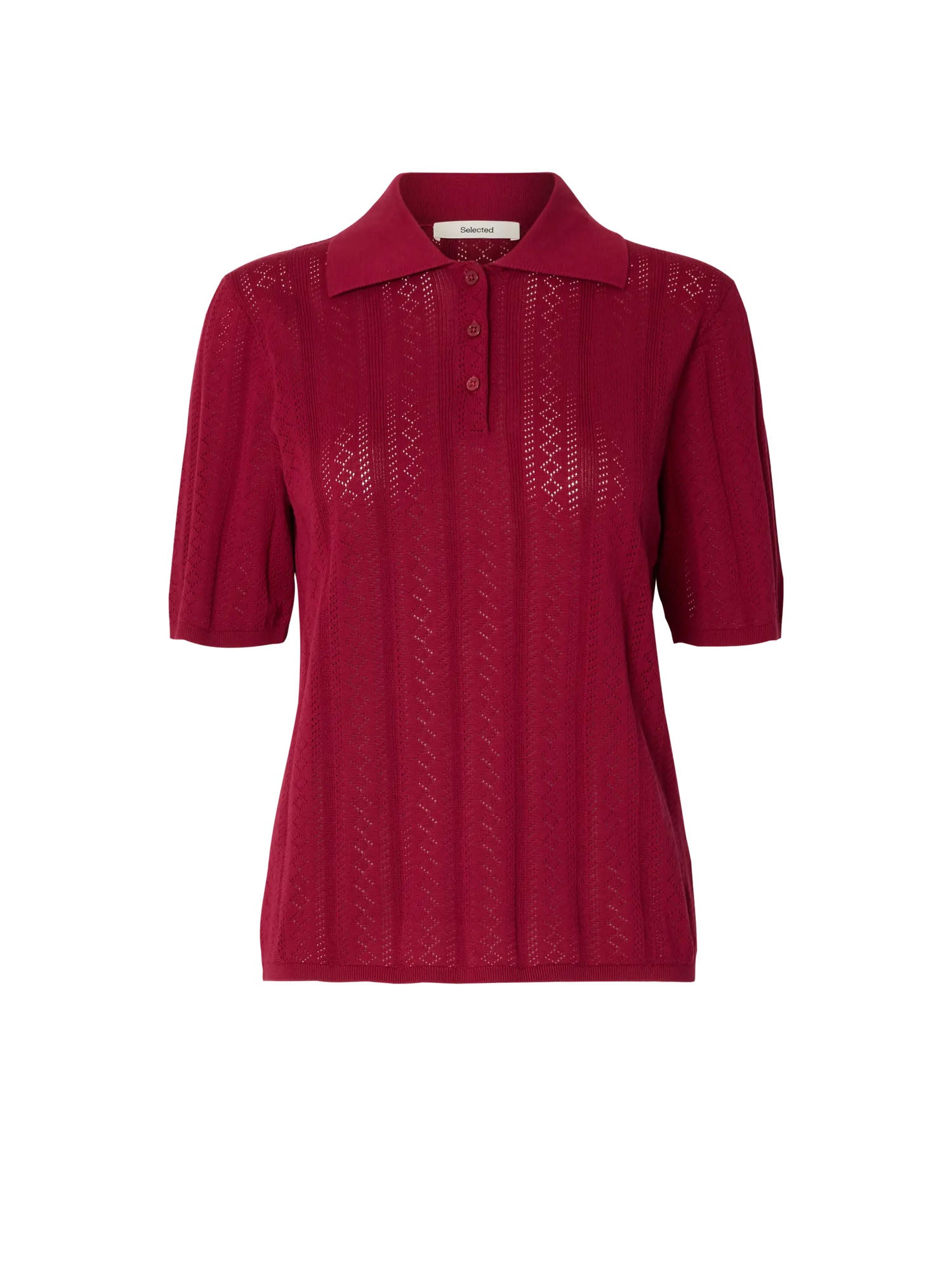 Selected Structure 2/4 knit polo Bordeaux