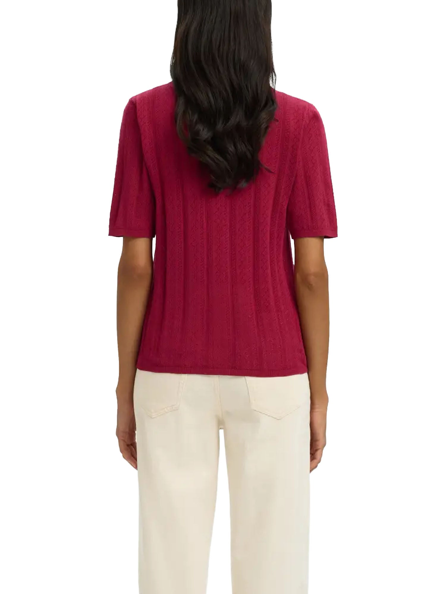Selected Structure 2/4 knit polo Bordeaux