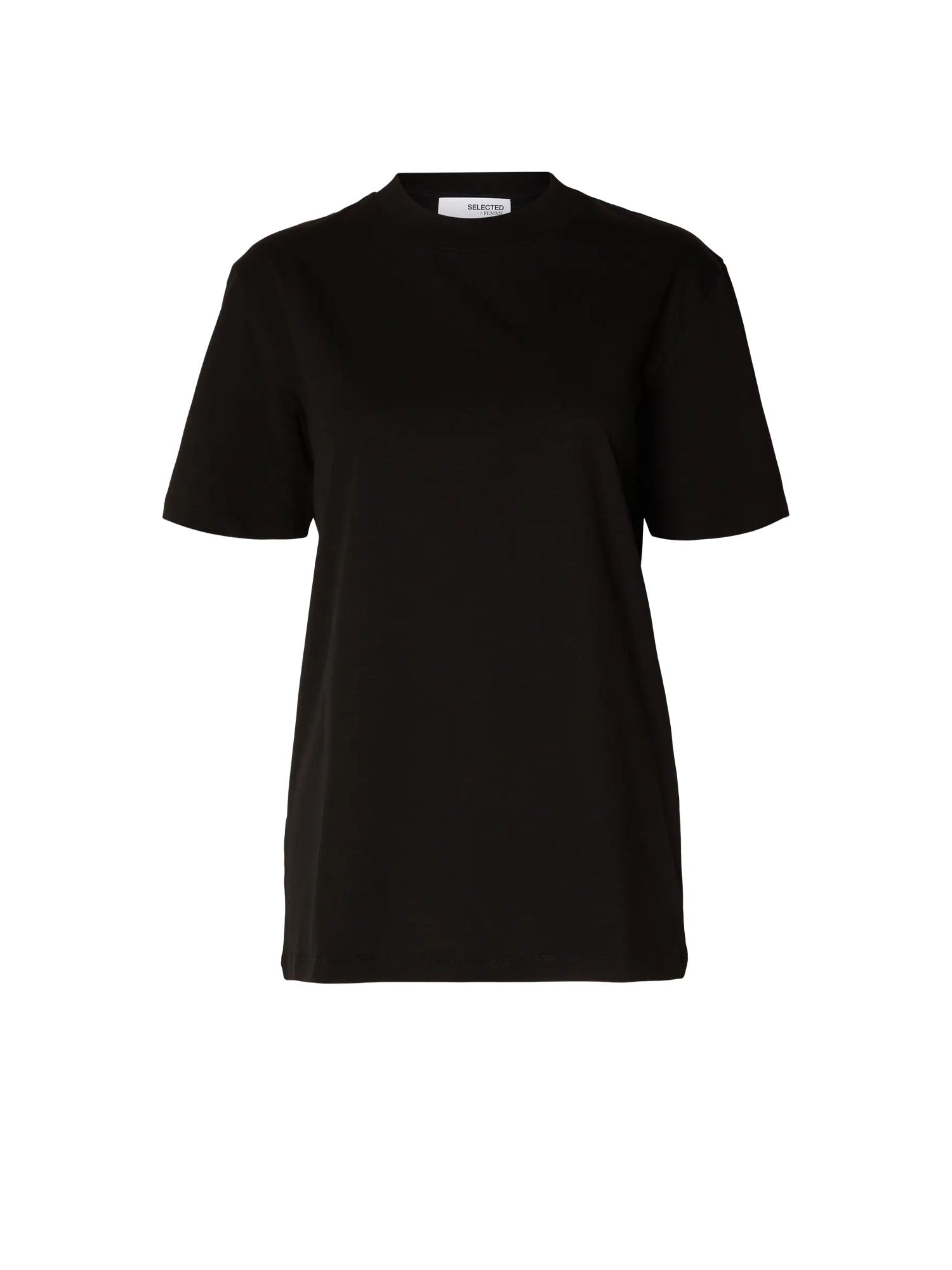 Selected T-shirt Slwrelax Colwoman SS Mock Nero