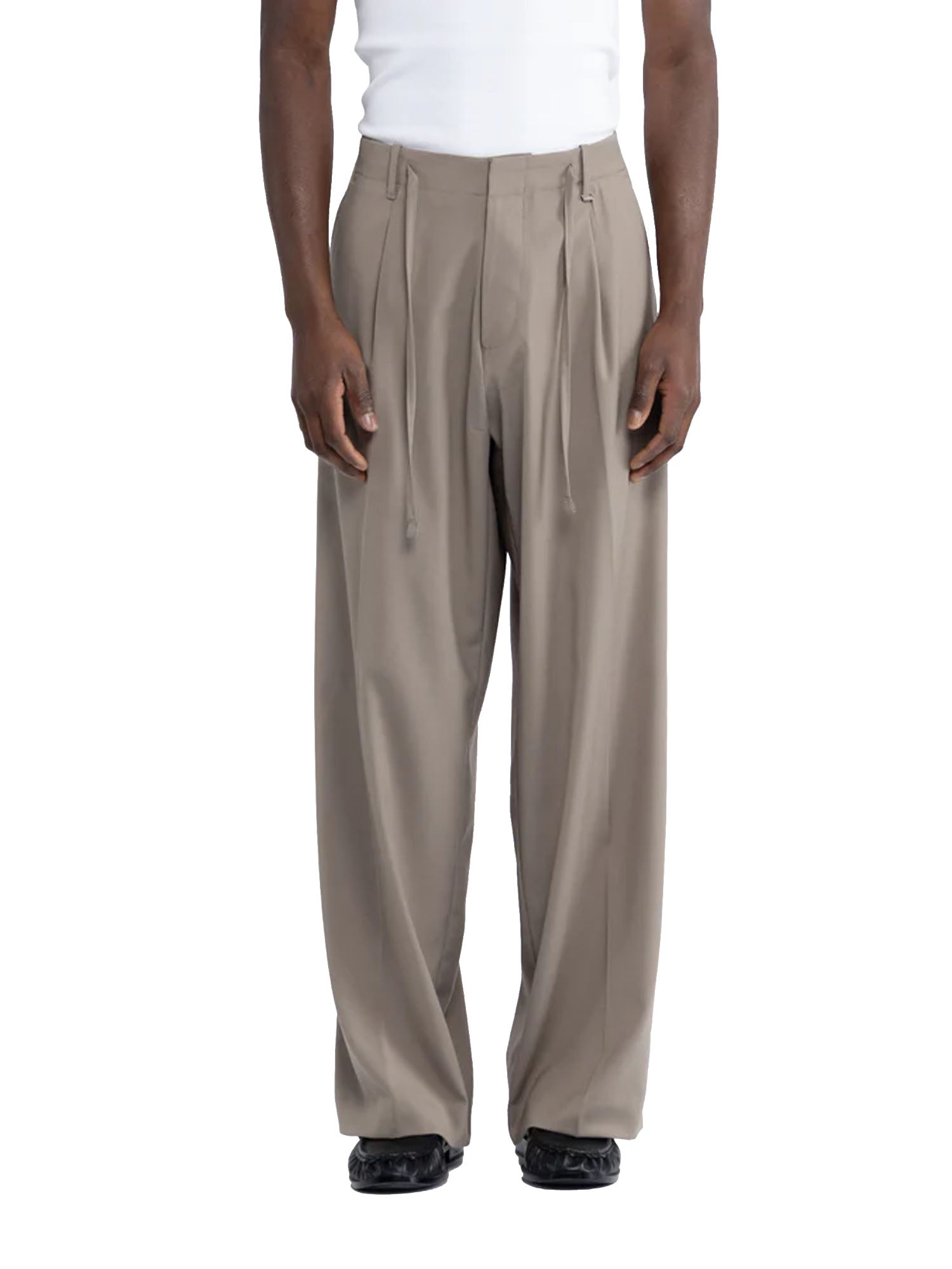 I'm Brian Pantalone con coulisse fondo molto ampio Marrone
