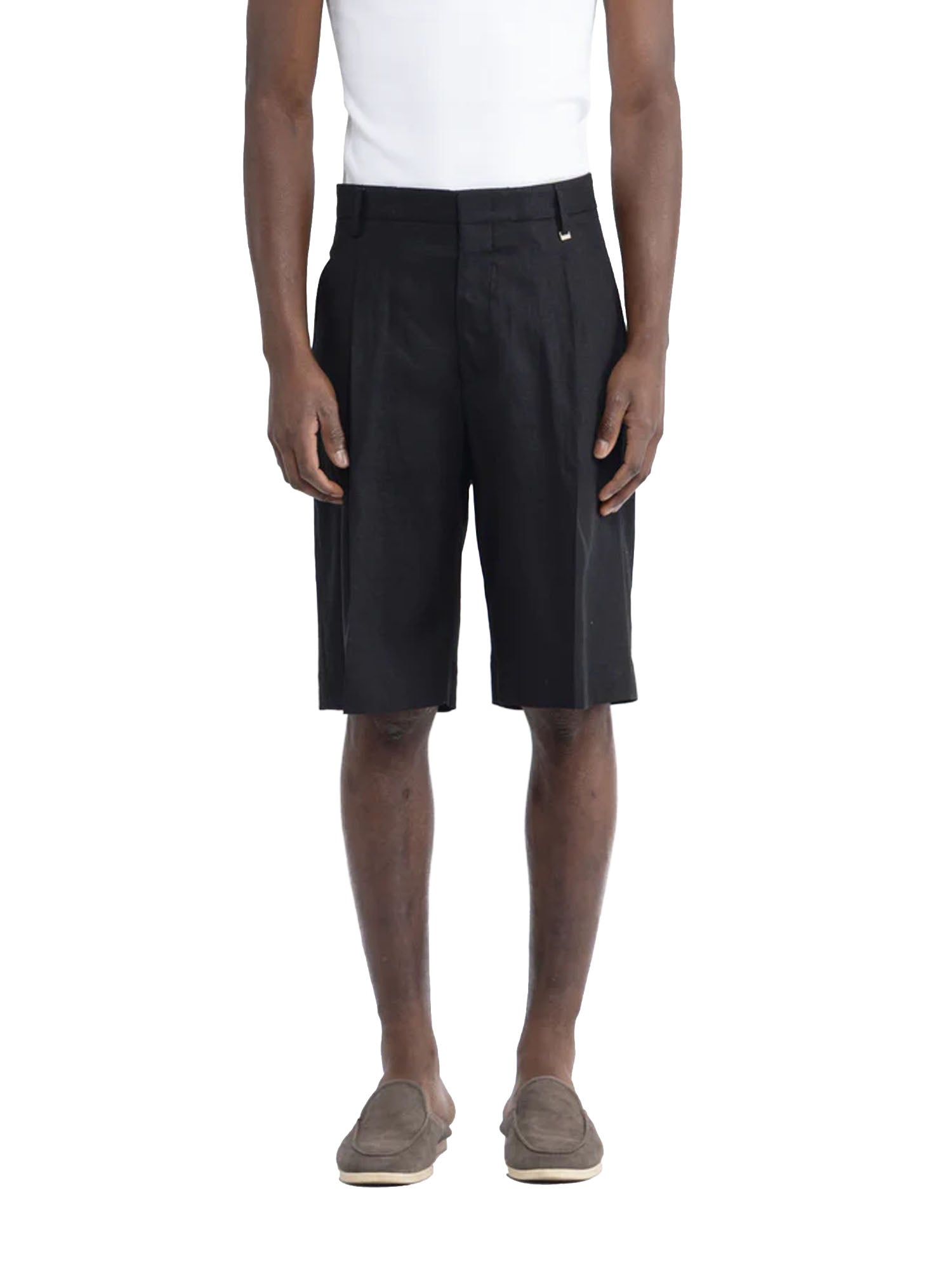 I'm Brian Bermuda con pinces in lino Nero