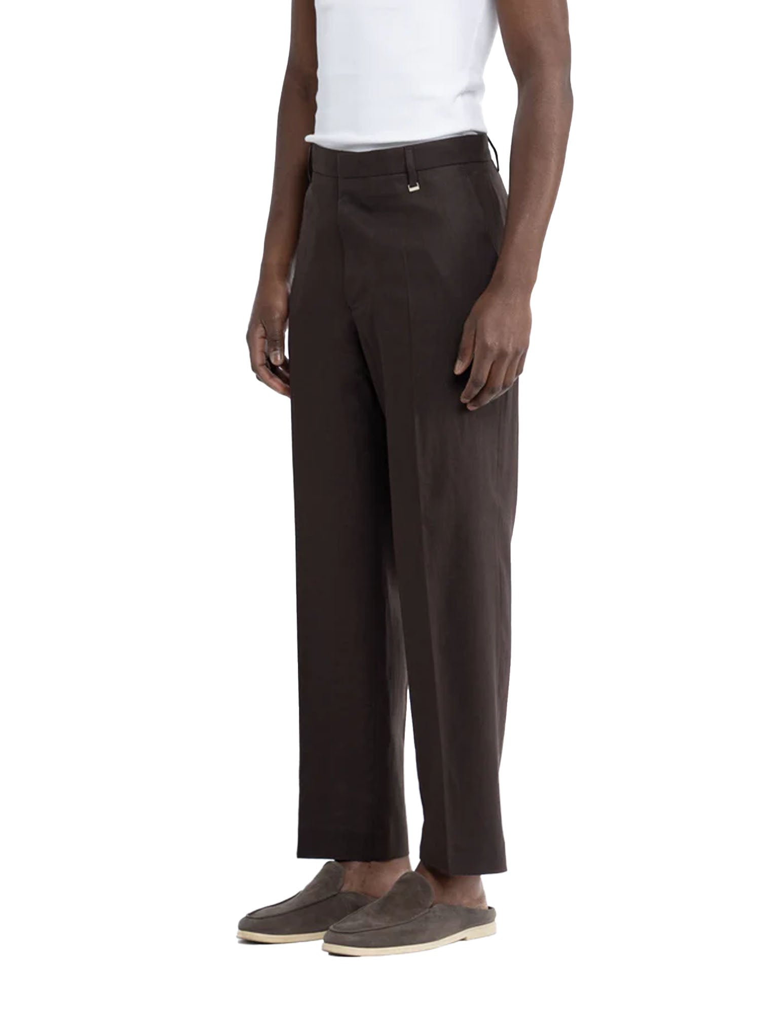 I'm Brian Pantaloni tasca america in lino Marrone