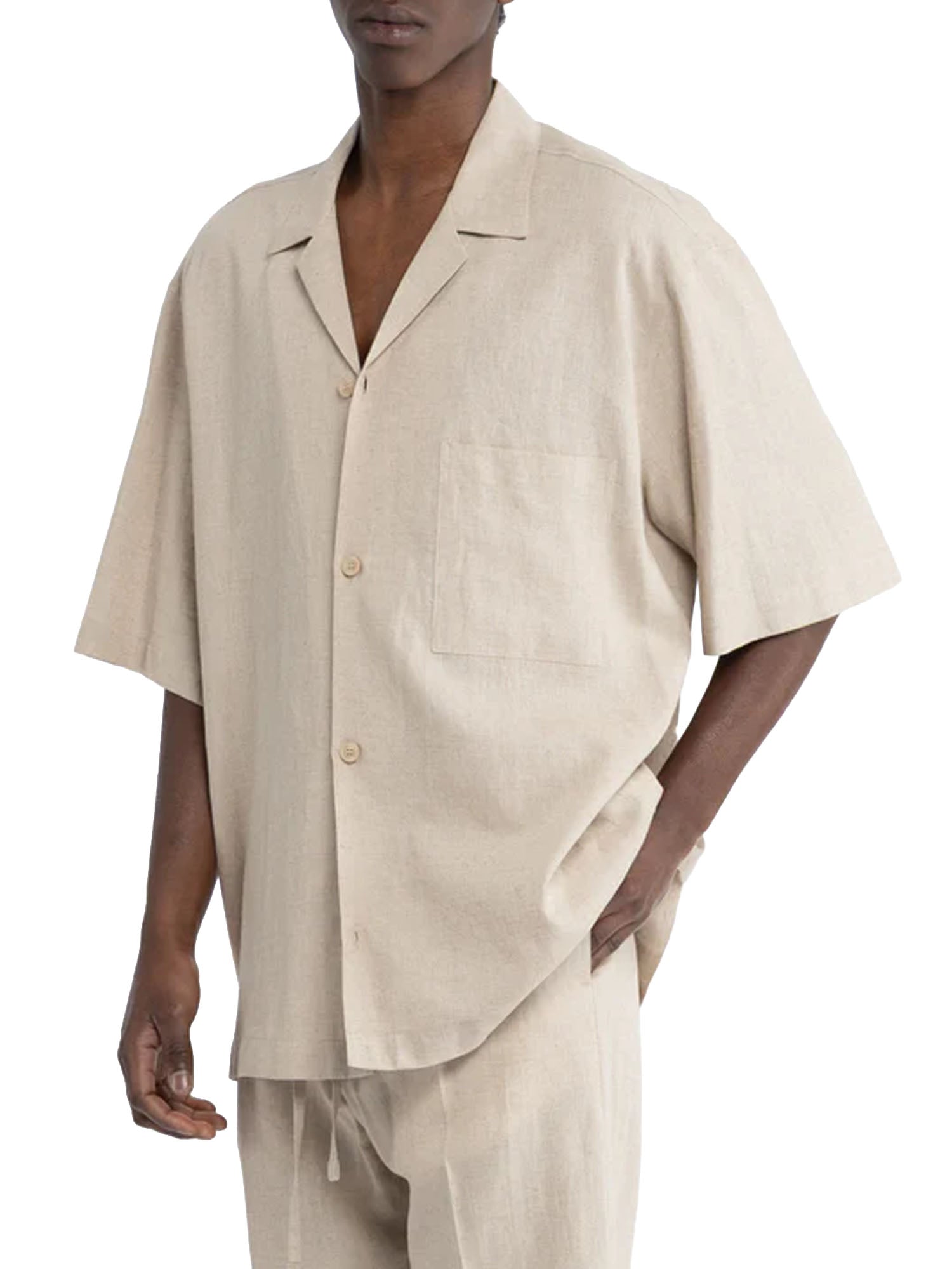 I'm Brian Camicia maniche corte in lino Beige