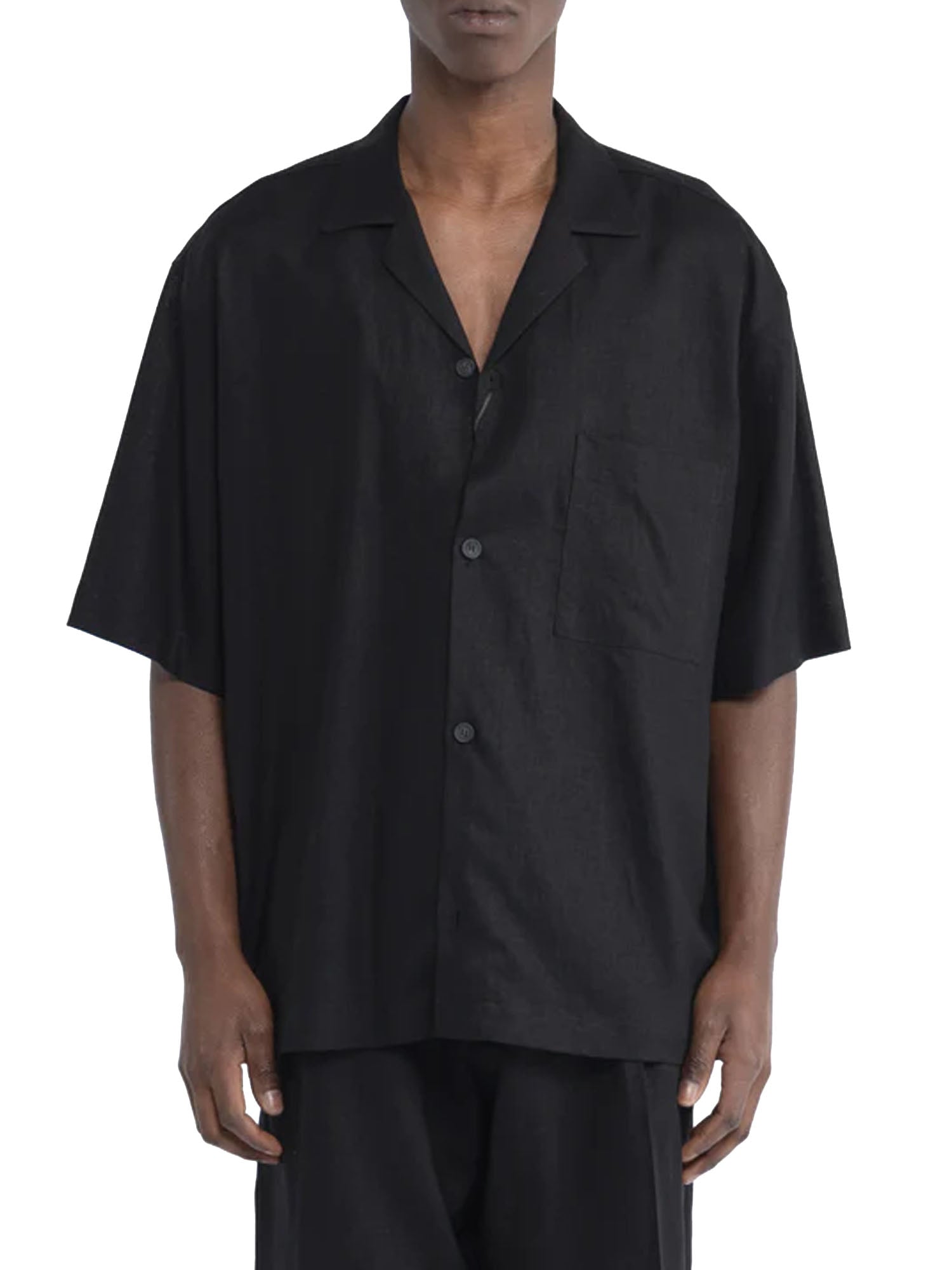I'm Brian Camicia maniche corte in lino Nero