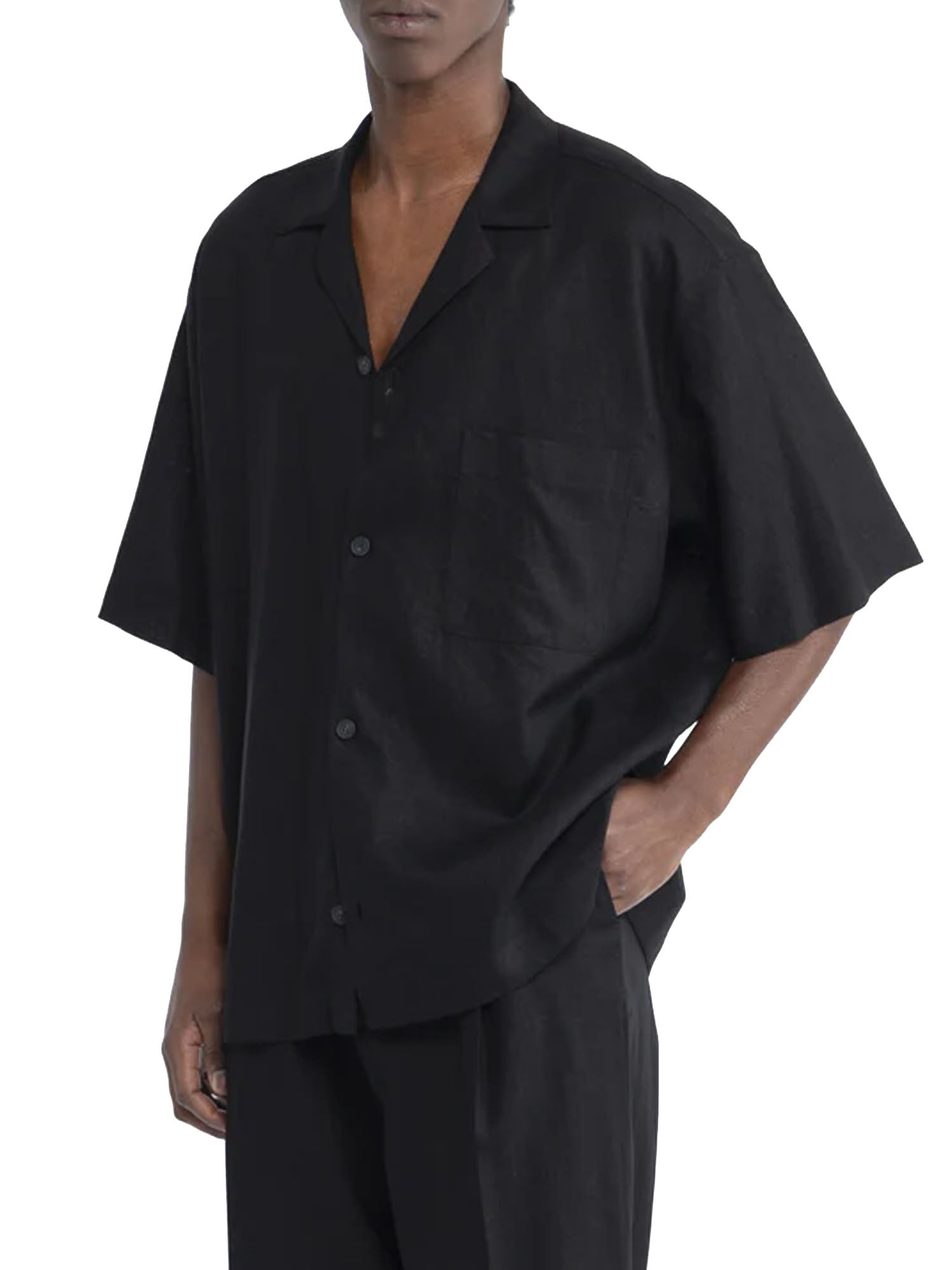 I'm Brian Camicia maniche corte in lino Nero