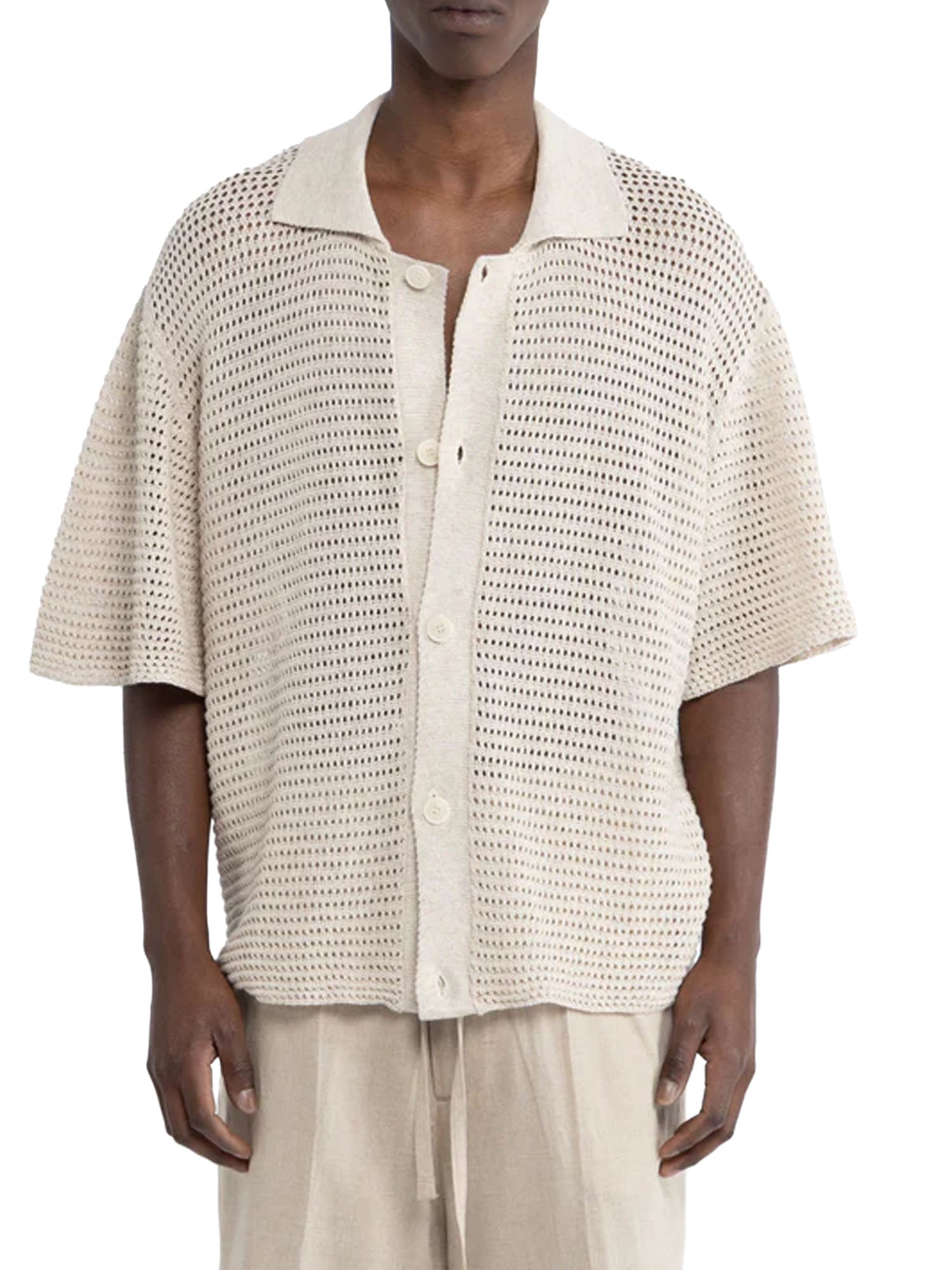 I'm Brian Cardigan polo crochet in maglia Bianco