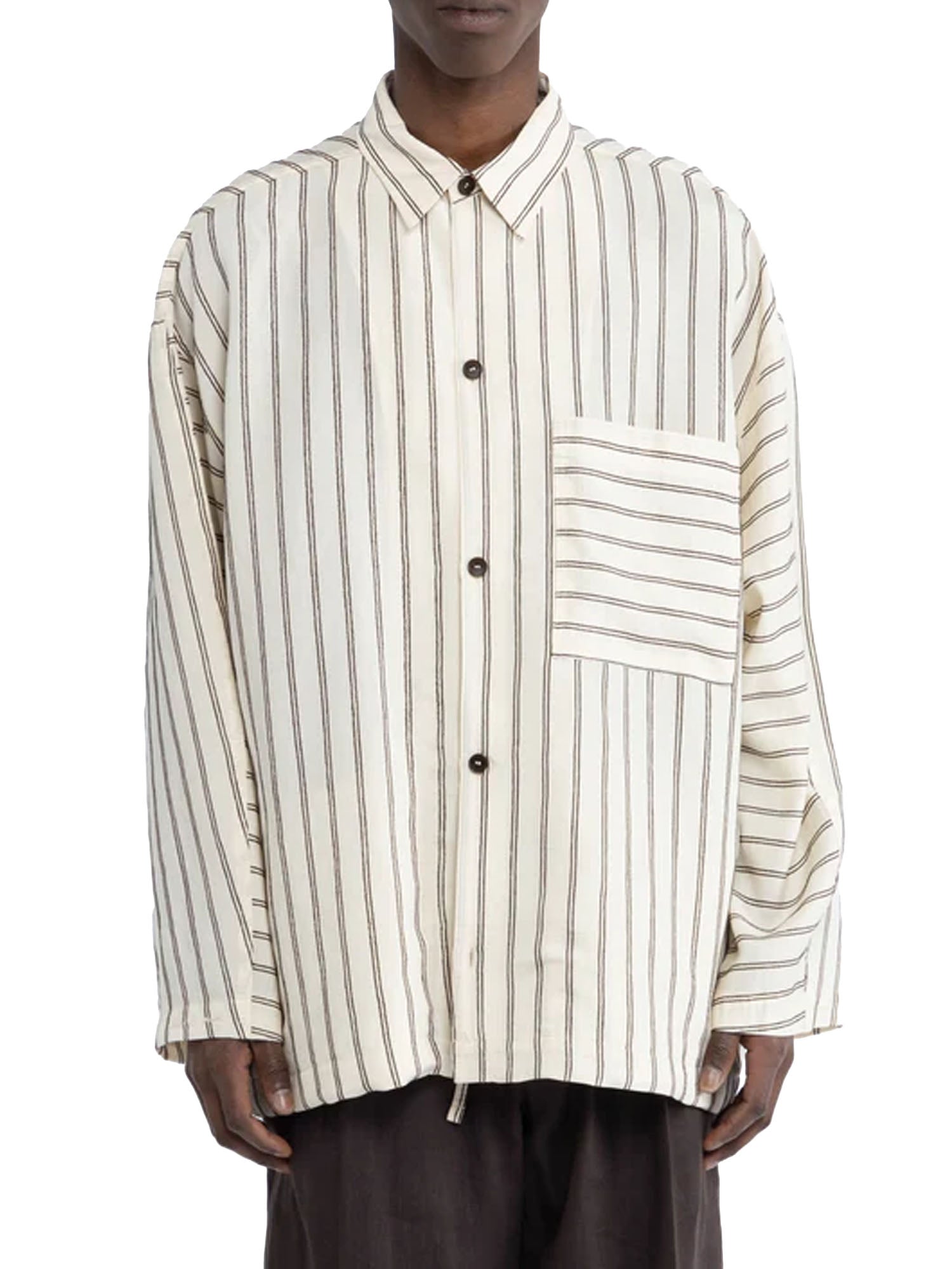 I'm Brian Camicia a righe in cotone oversize Beige