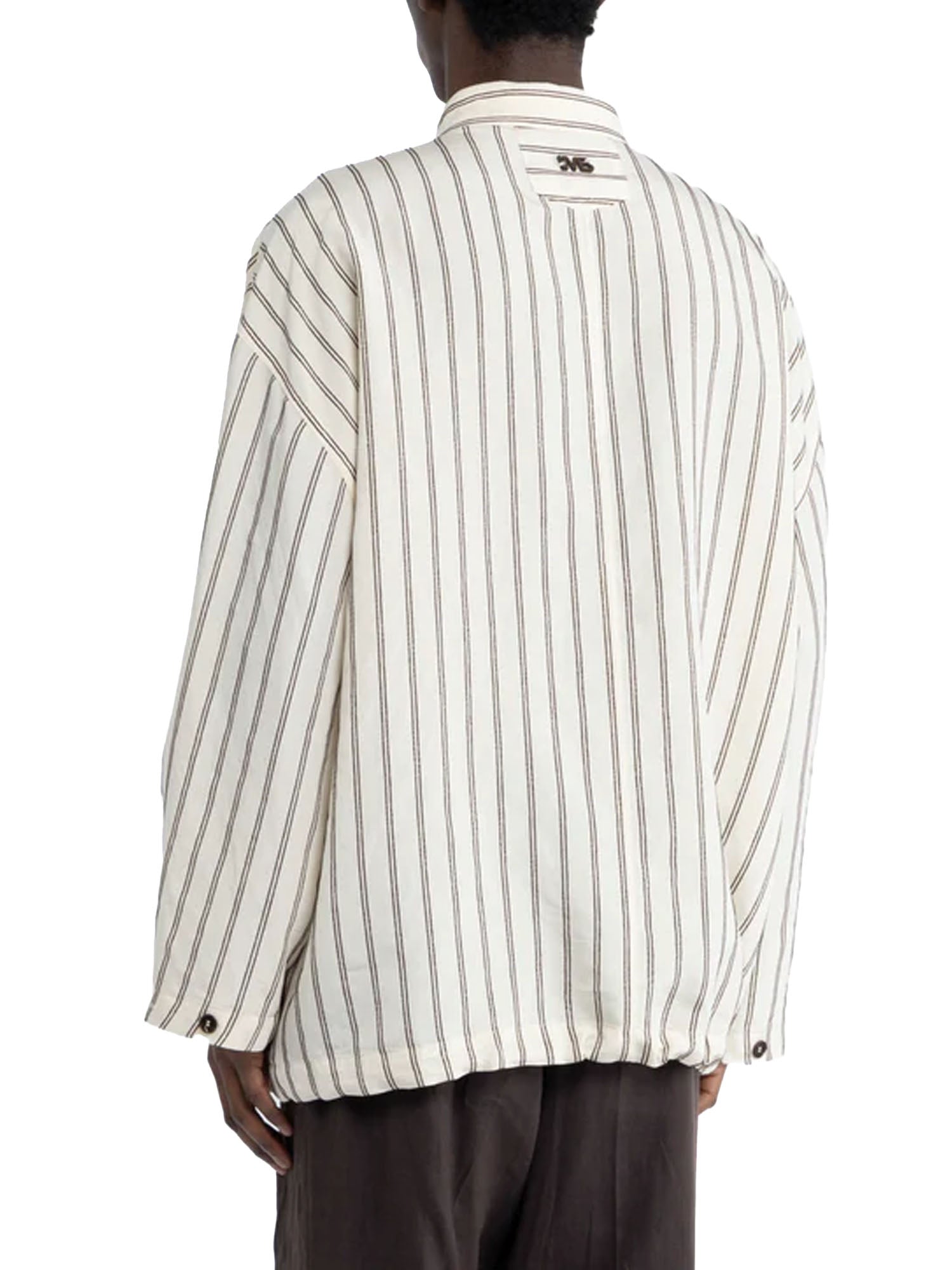 I'm Brian Camicia a righe in cotone oversize Beige