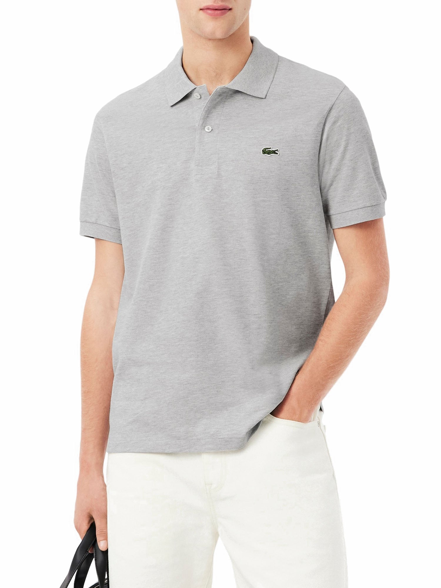 Lacoste Polo dal taglio classico mélange Grigio