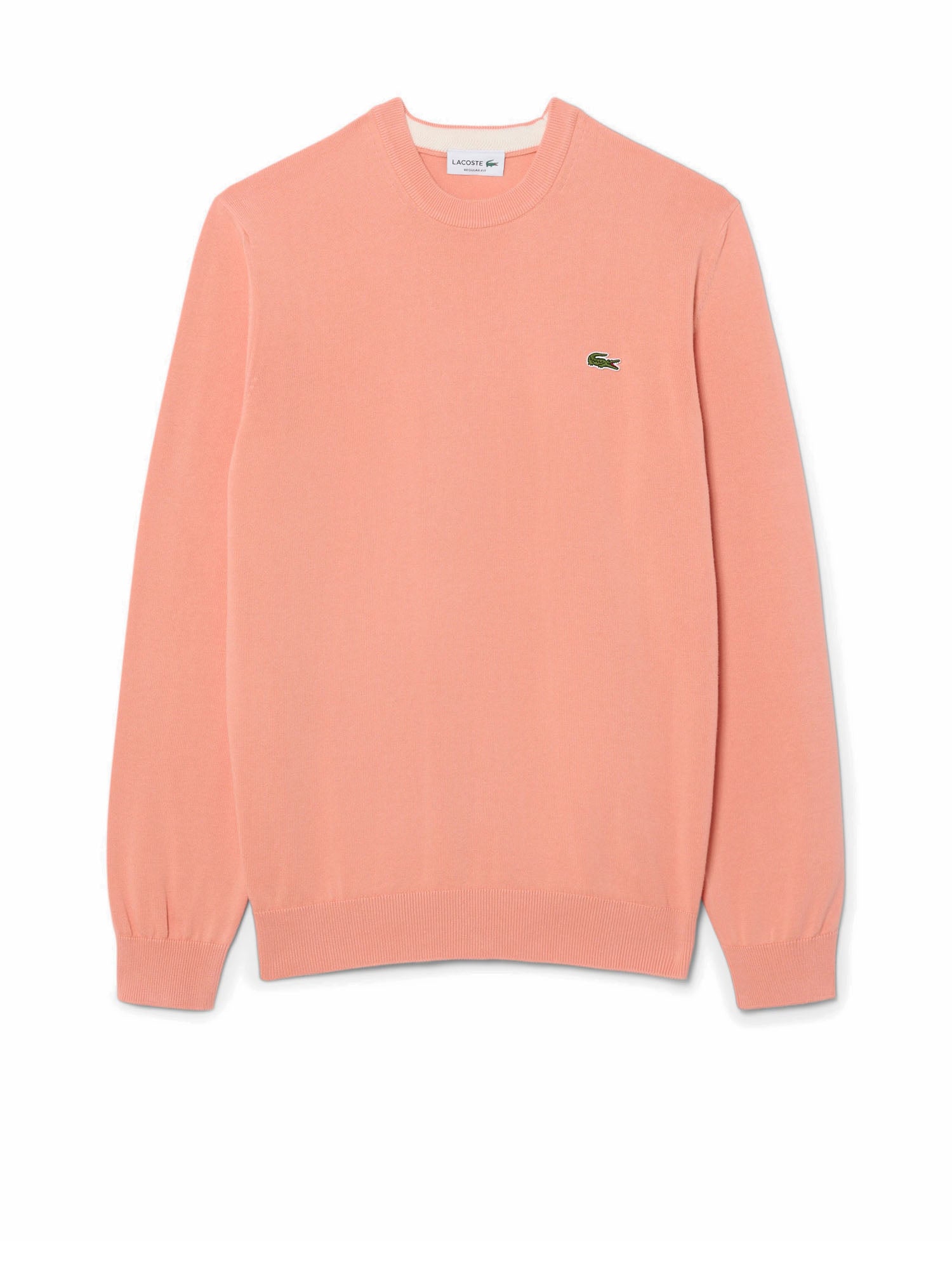 Lacoste Pullover girocollo monocromatico in cotone Rosa