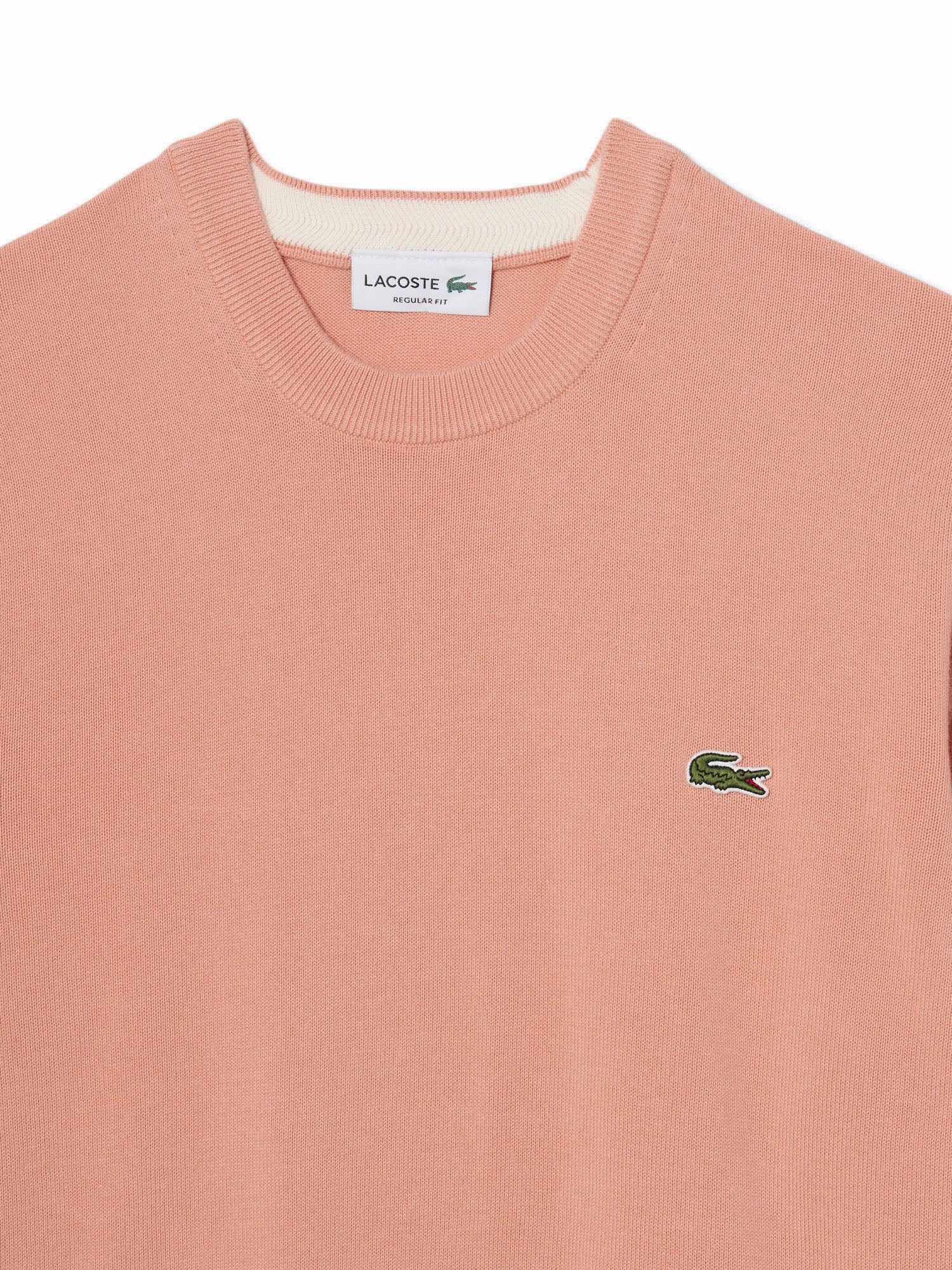 Lacoste Pullover girocollo monocromatico in cotone Rosa