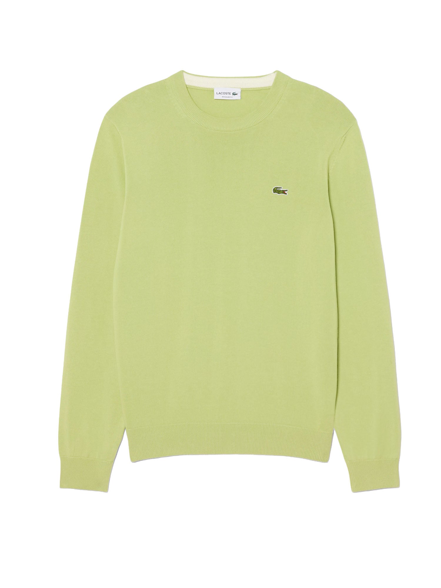 Lacoste Pullover girocollo monocromatico in cotone Verde