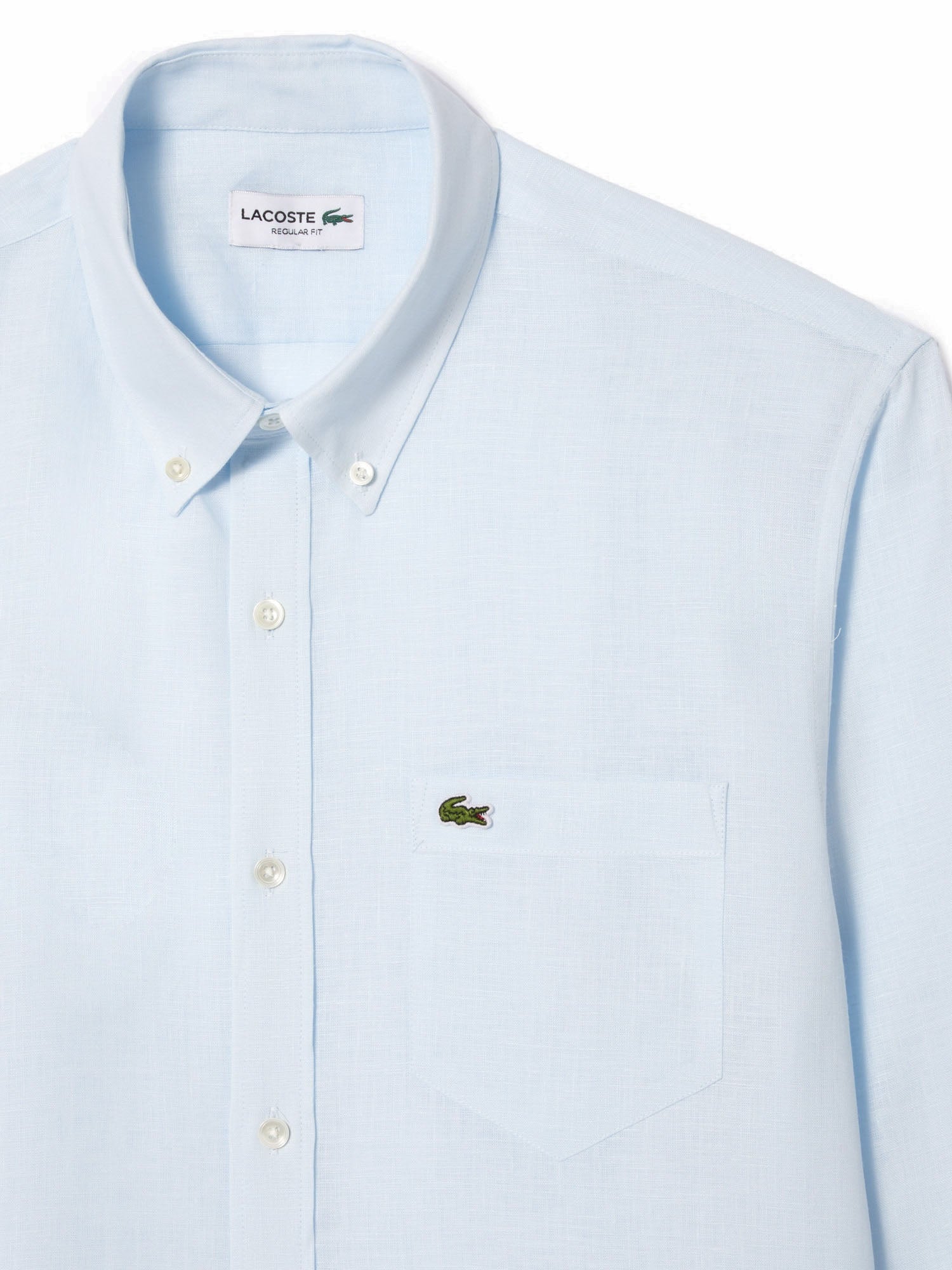 Lacoste Camicia di lino regular fit Azzurro
