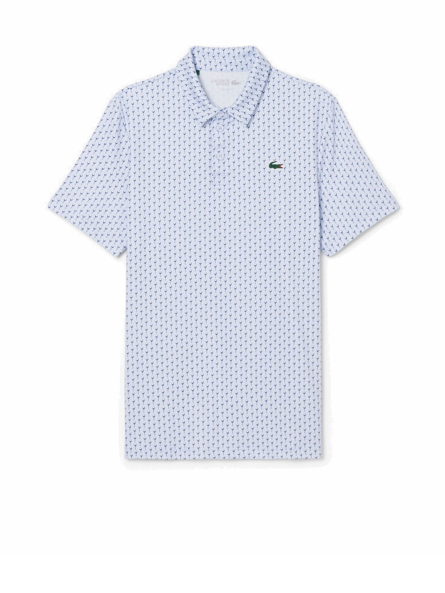 Lacoste Polo da golf stampata regular fit Celeste