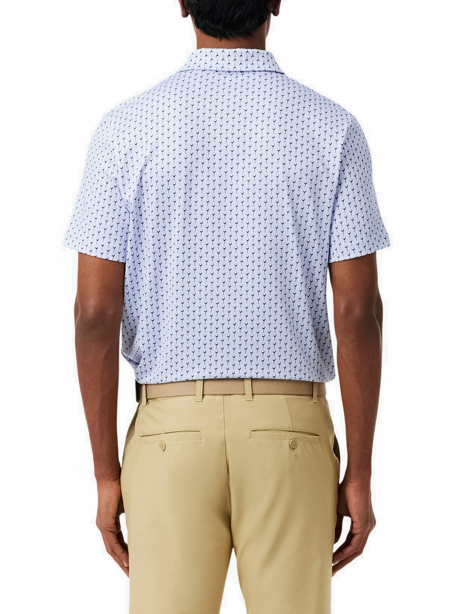 Lacoste Polo da golf stampata regular fit Azzurro