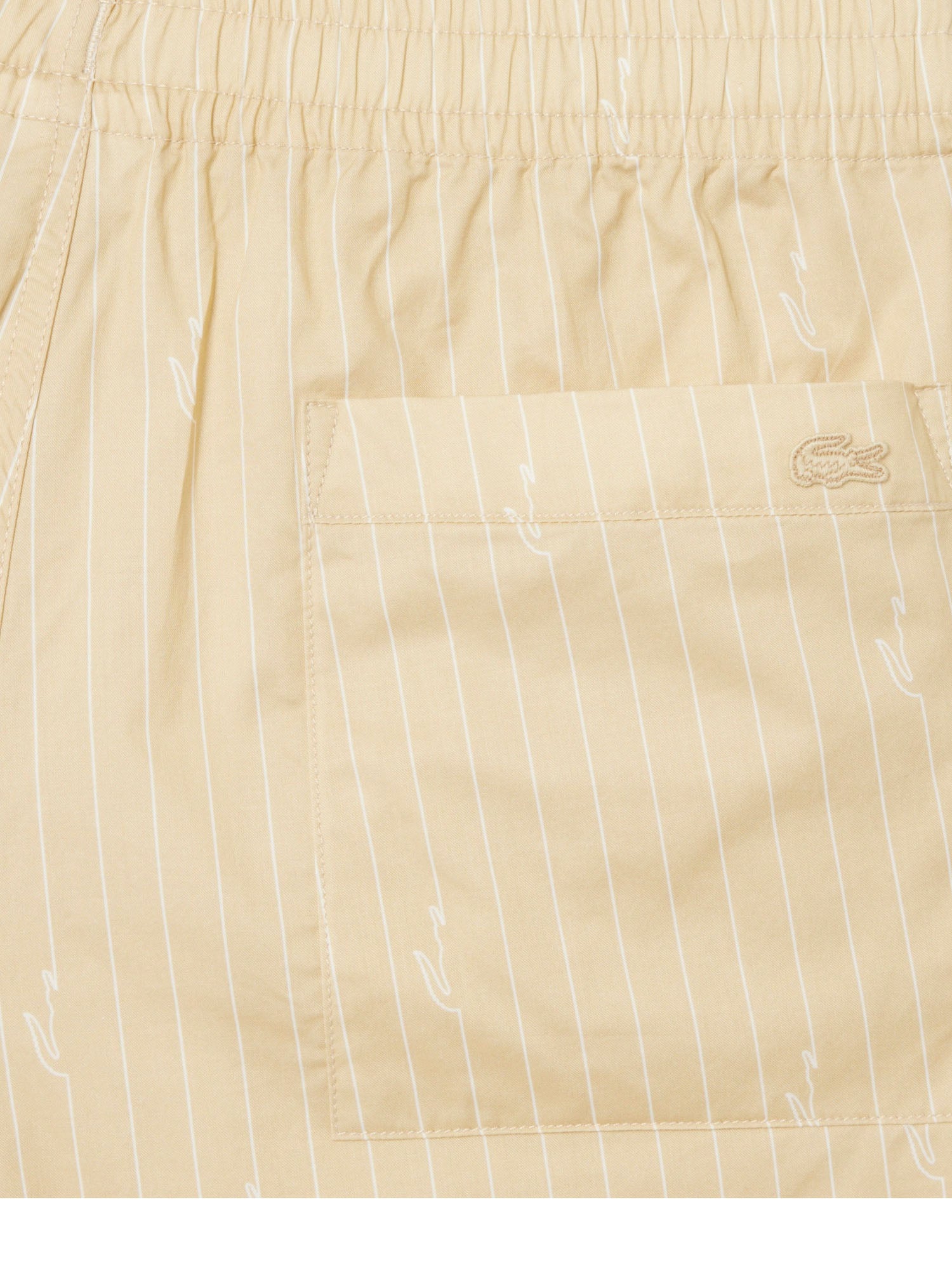 Lacoste Shorts in cotone a righe stampa coccodrillo Beige