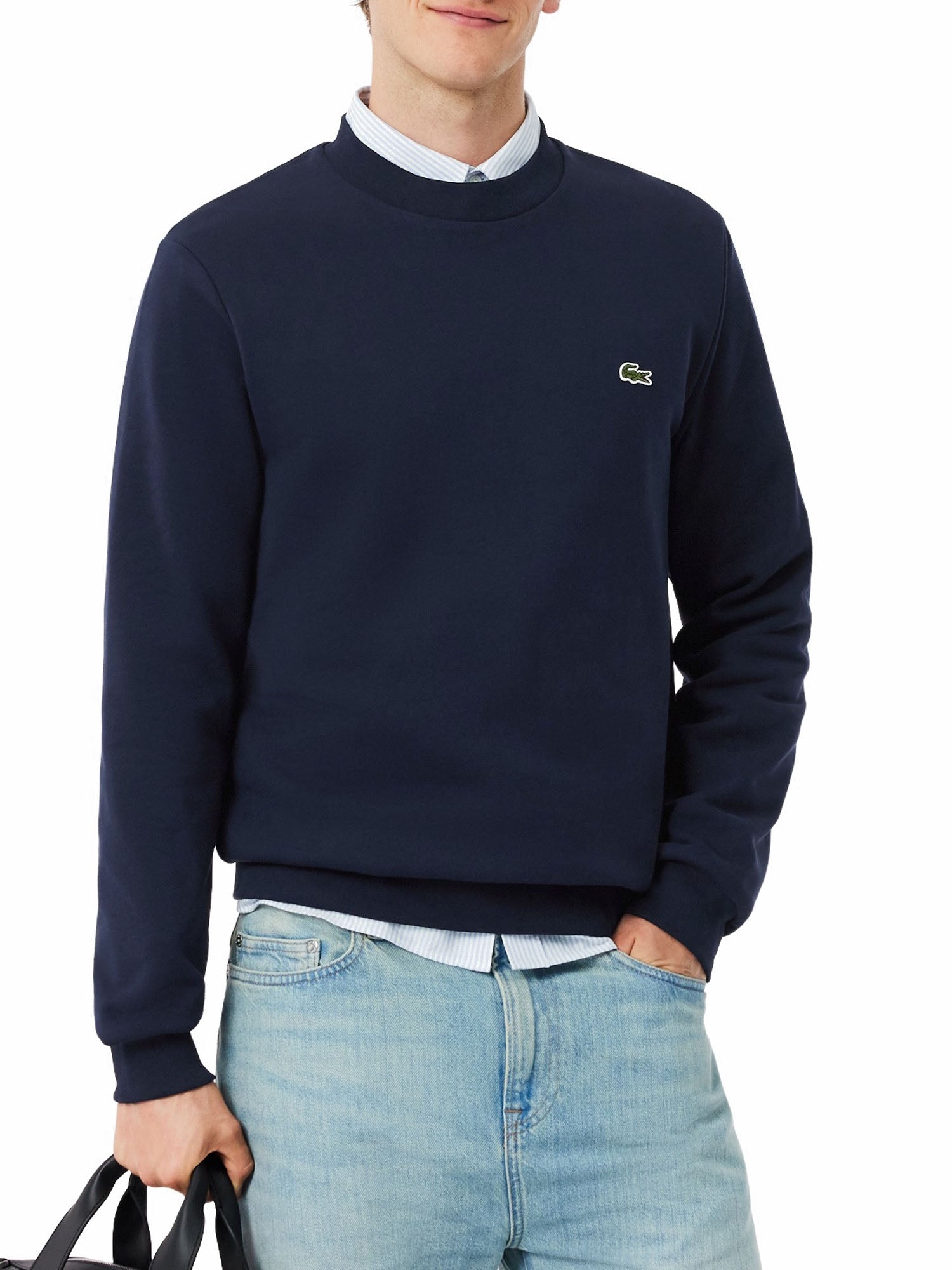 Lacoste Felpa in tessuto felpato classic fit Blu
