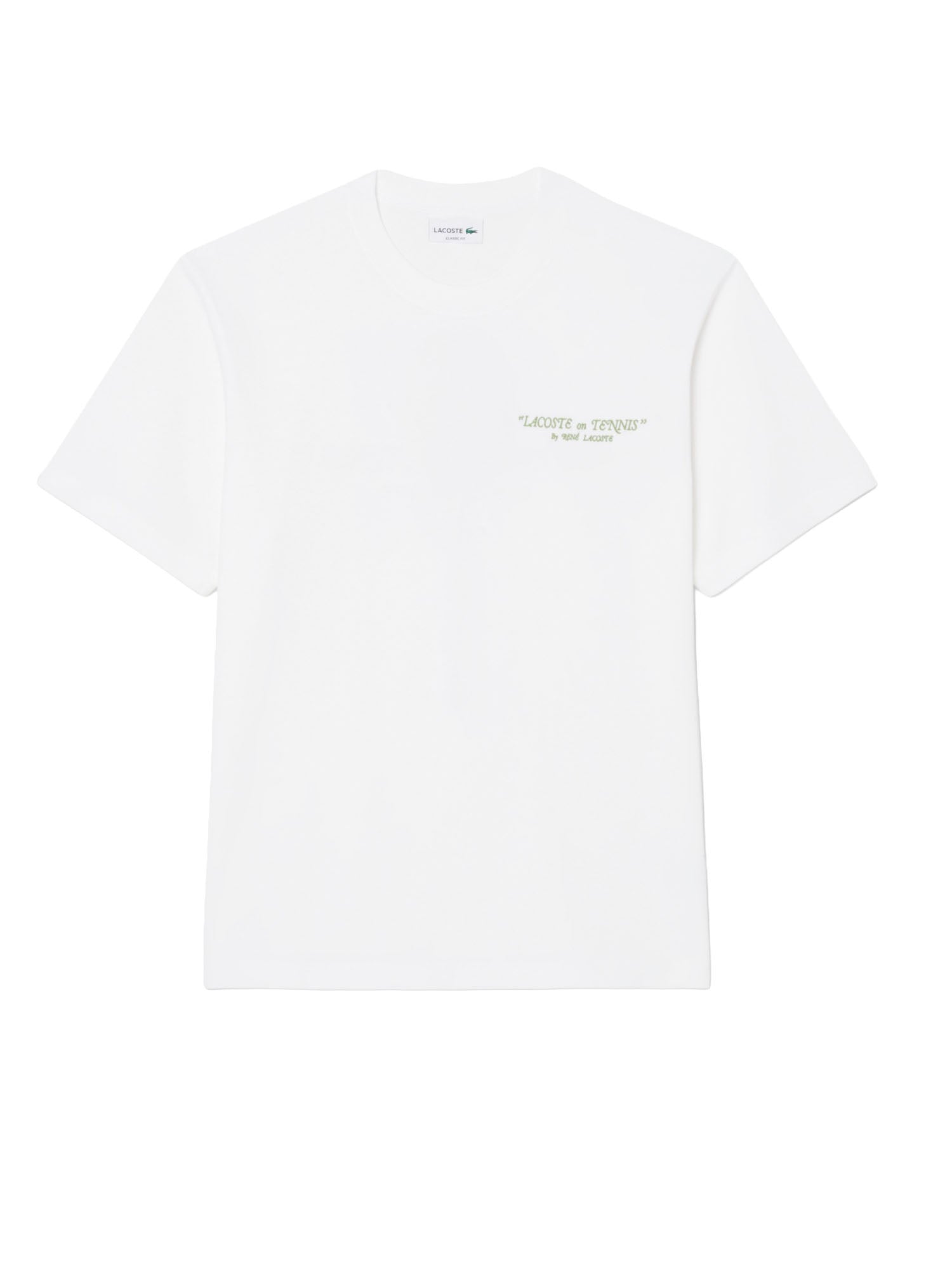 Lacoste T-shirt ricamata in cotone pesante Bianco