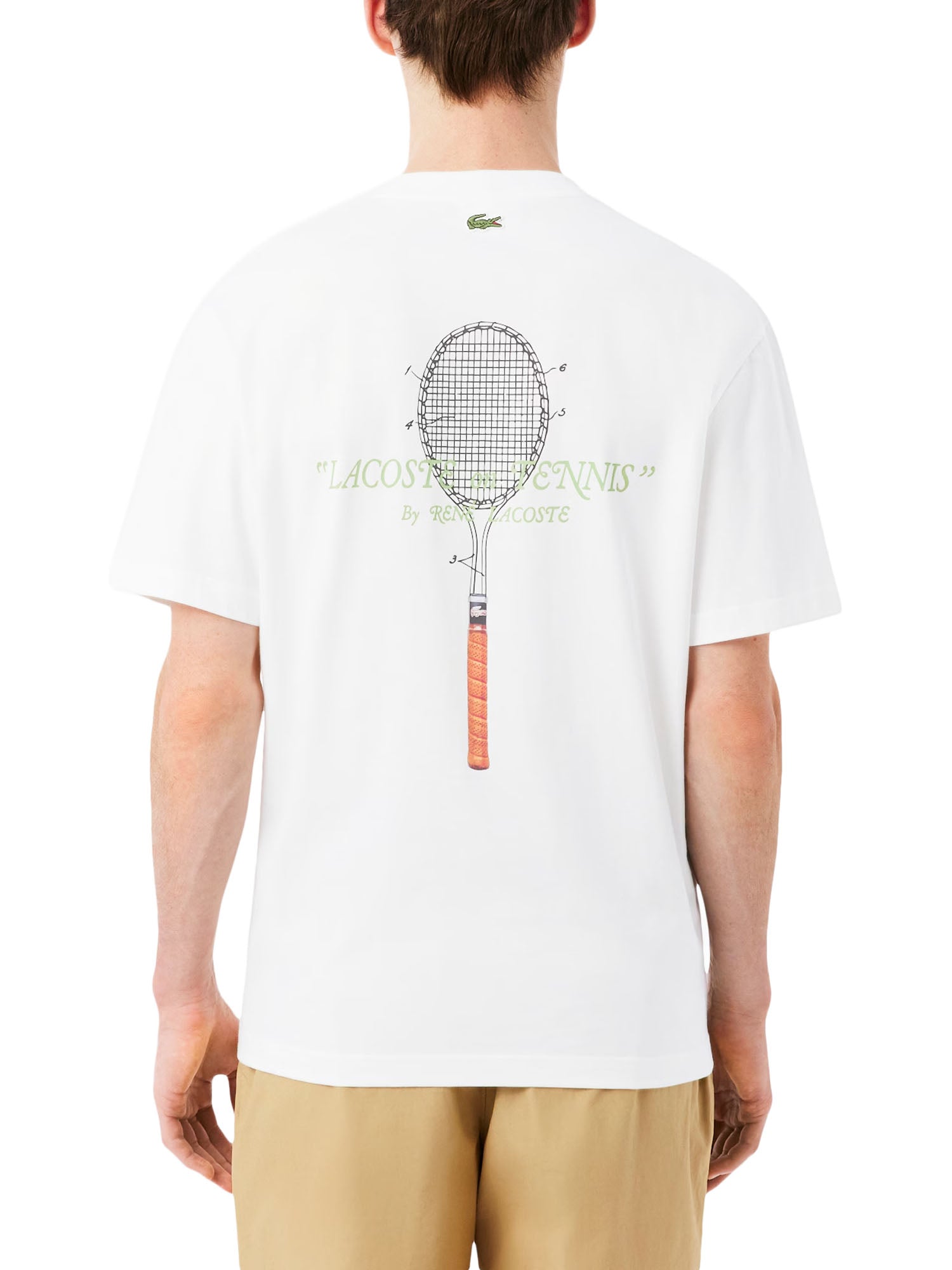 Lacoste T-shirt ricamata in cotone pesante Bianco