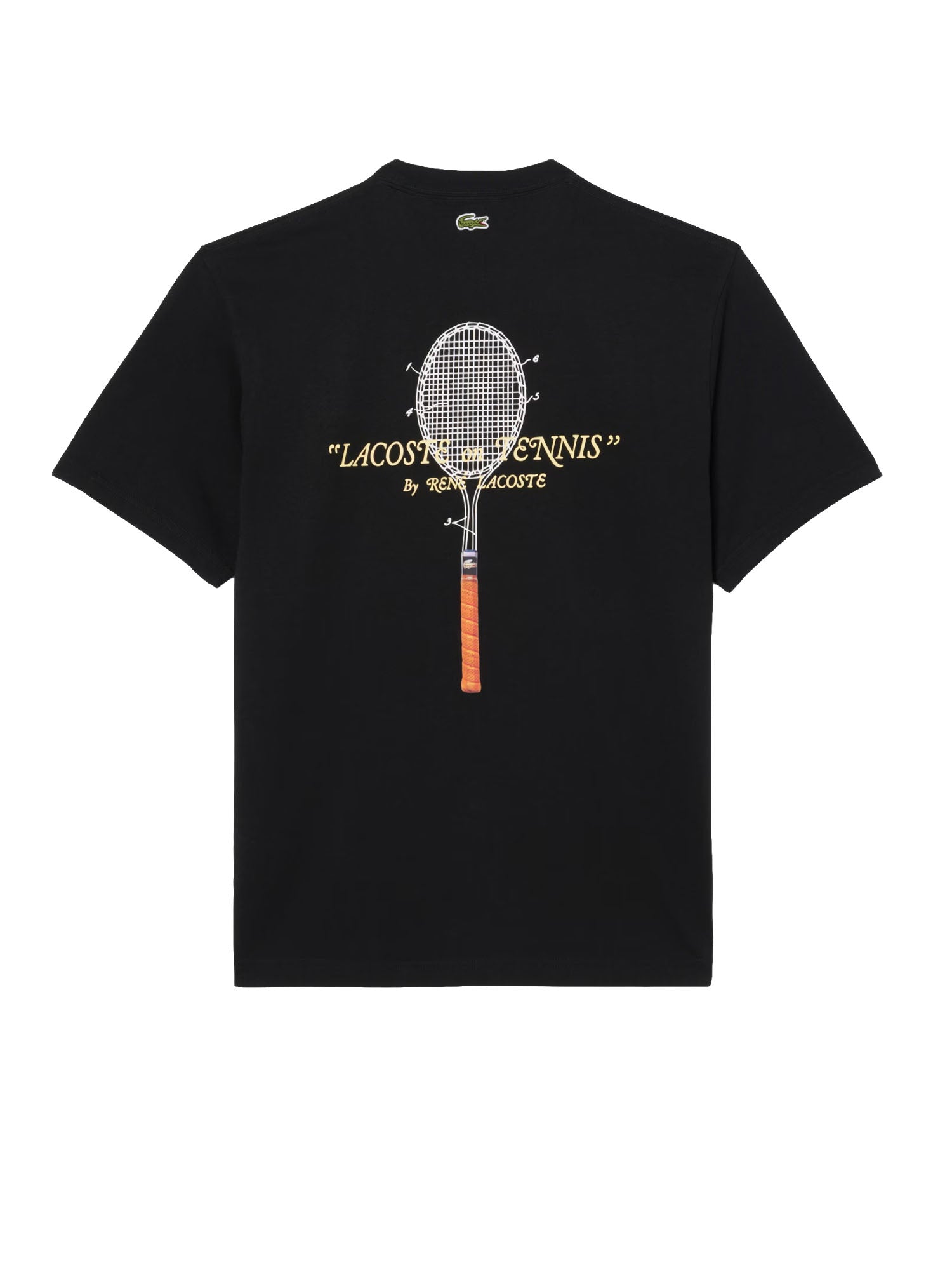 Lacoste T-shirt ricamata in cotone pesante Nero