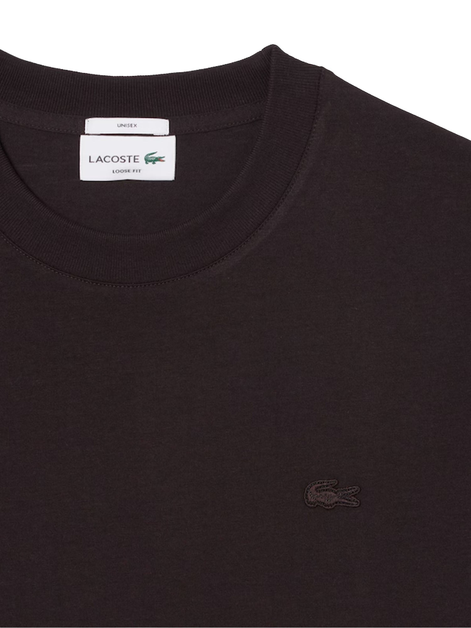 Lacoste T-shirt loose fit in jersey pesante Marrone