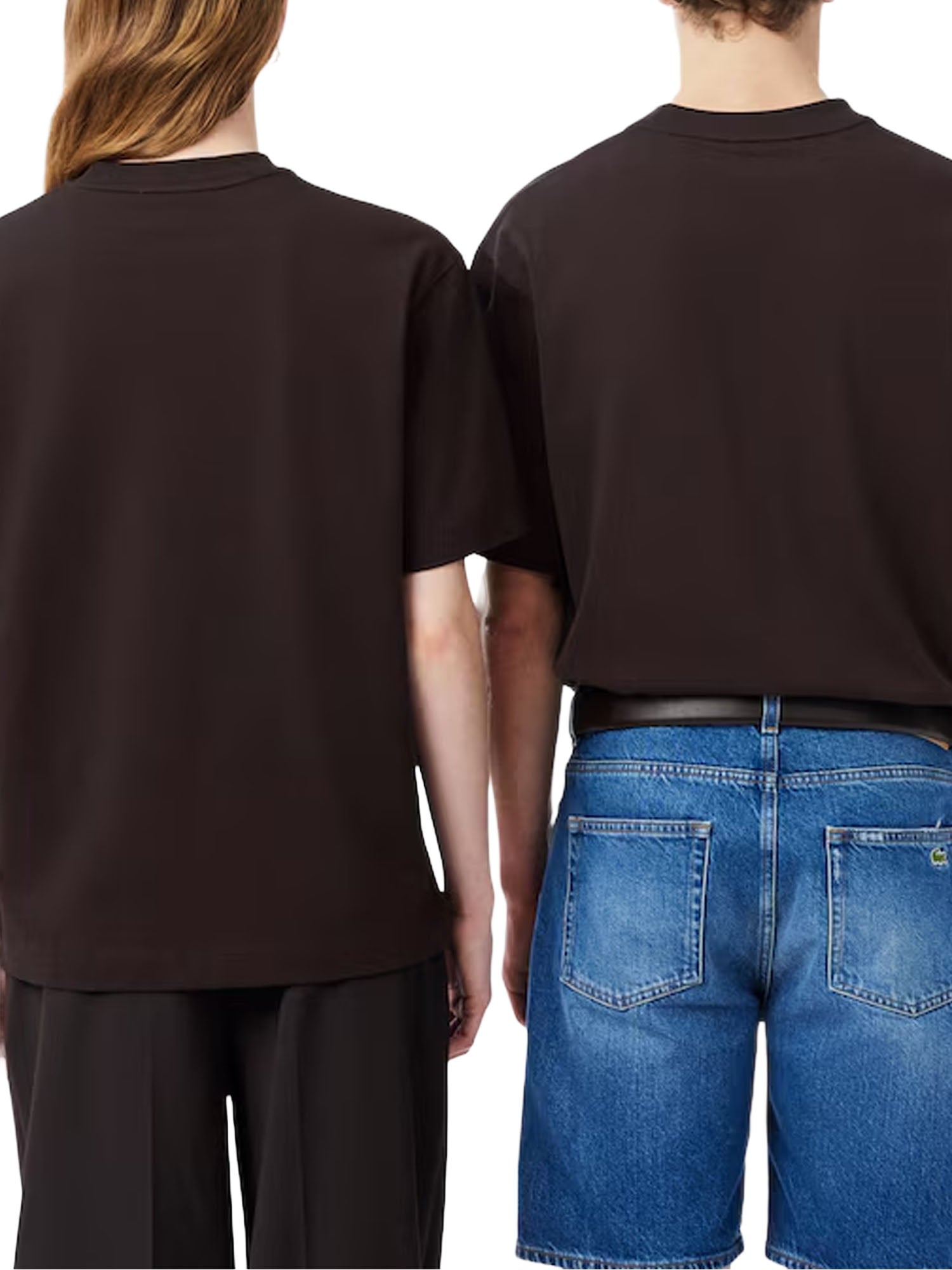 Lacoste T-shirt loose fit in jersey pesante Marrone