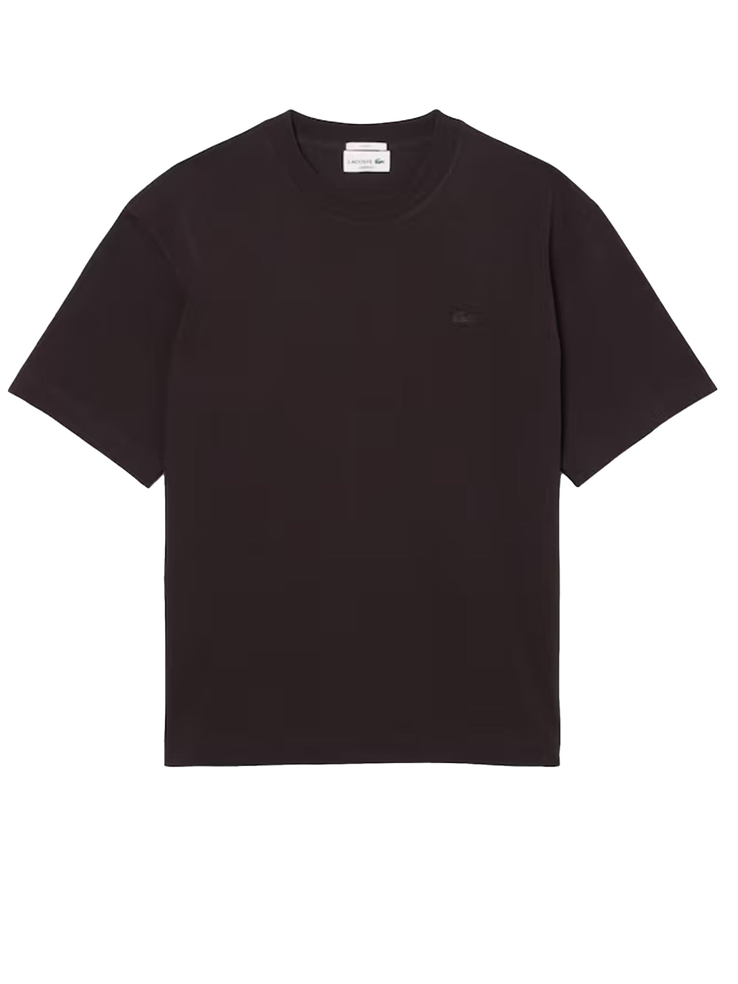 Lacoste T-shirt loose fit in jersey pesante Marrone