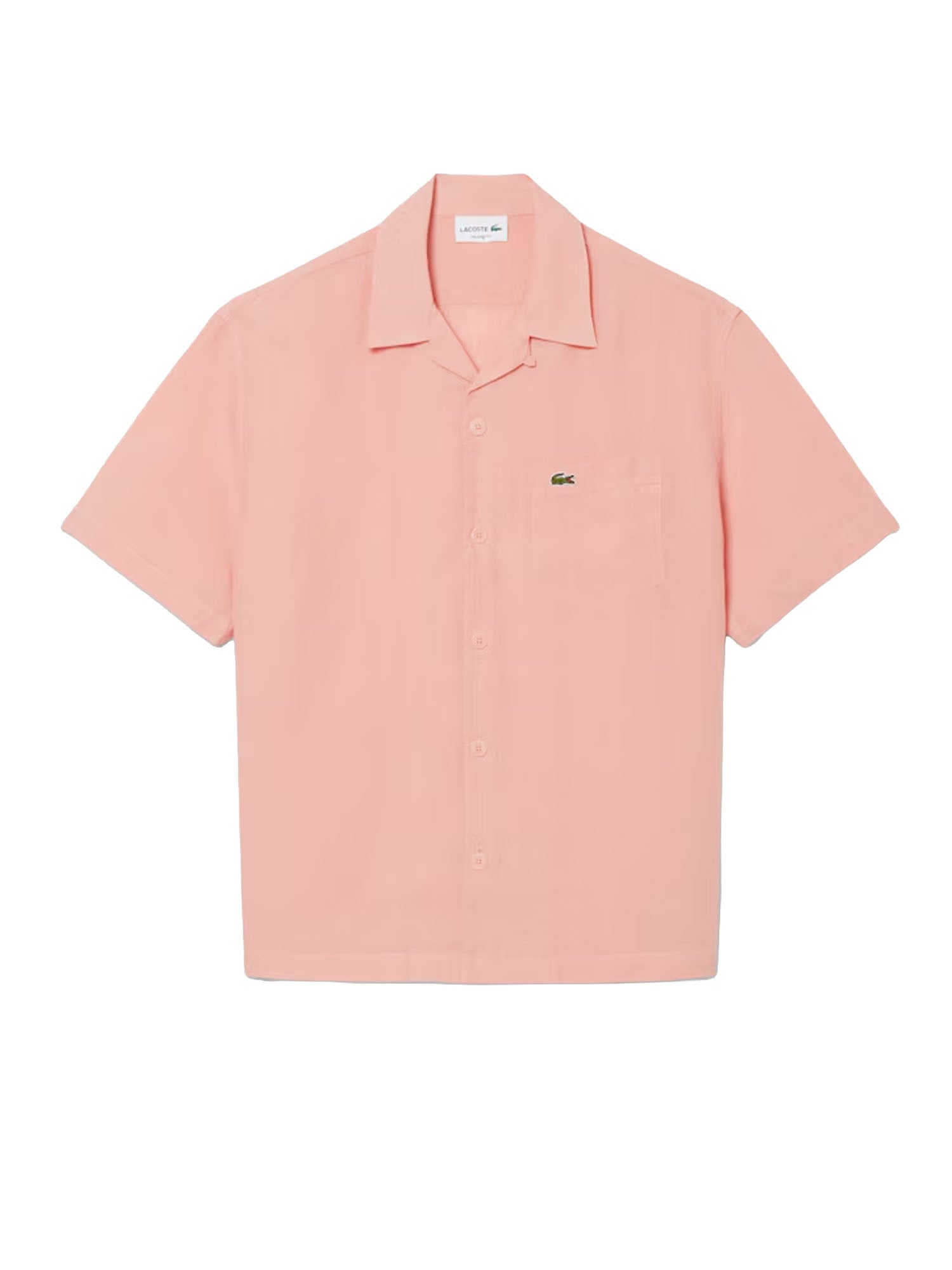 Lacoste Camicia relaxed fit in lino Rosa