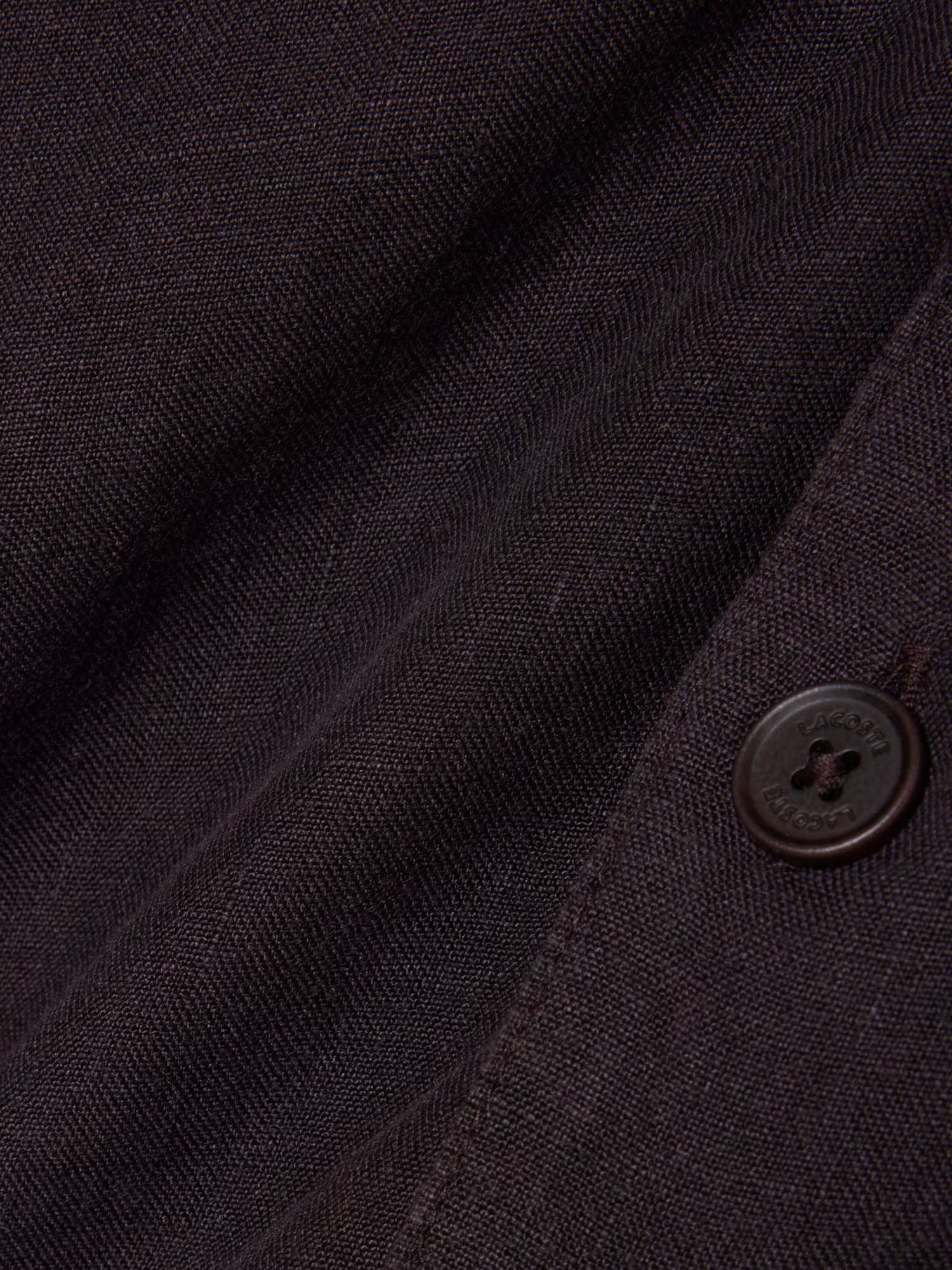 Lacoste Camicia relaxed fit in lino Marrone