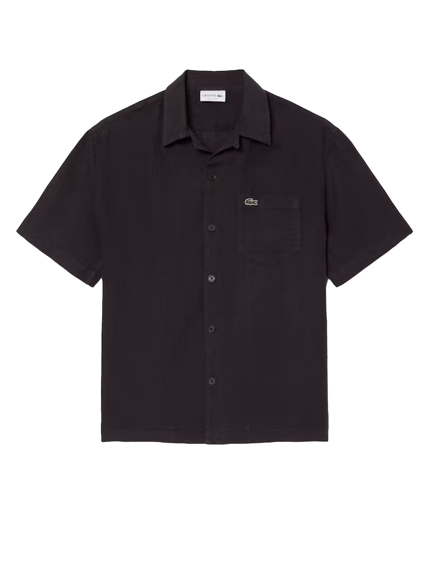 Lacoste Camicia relaxed fit in lino Marrone