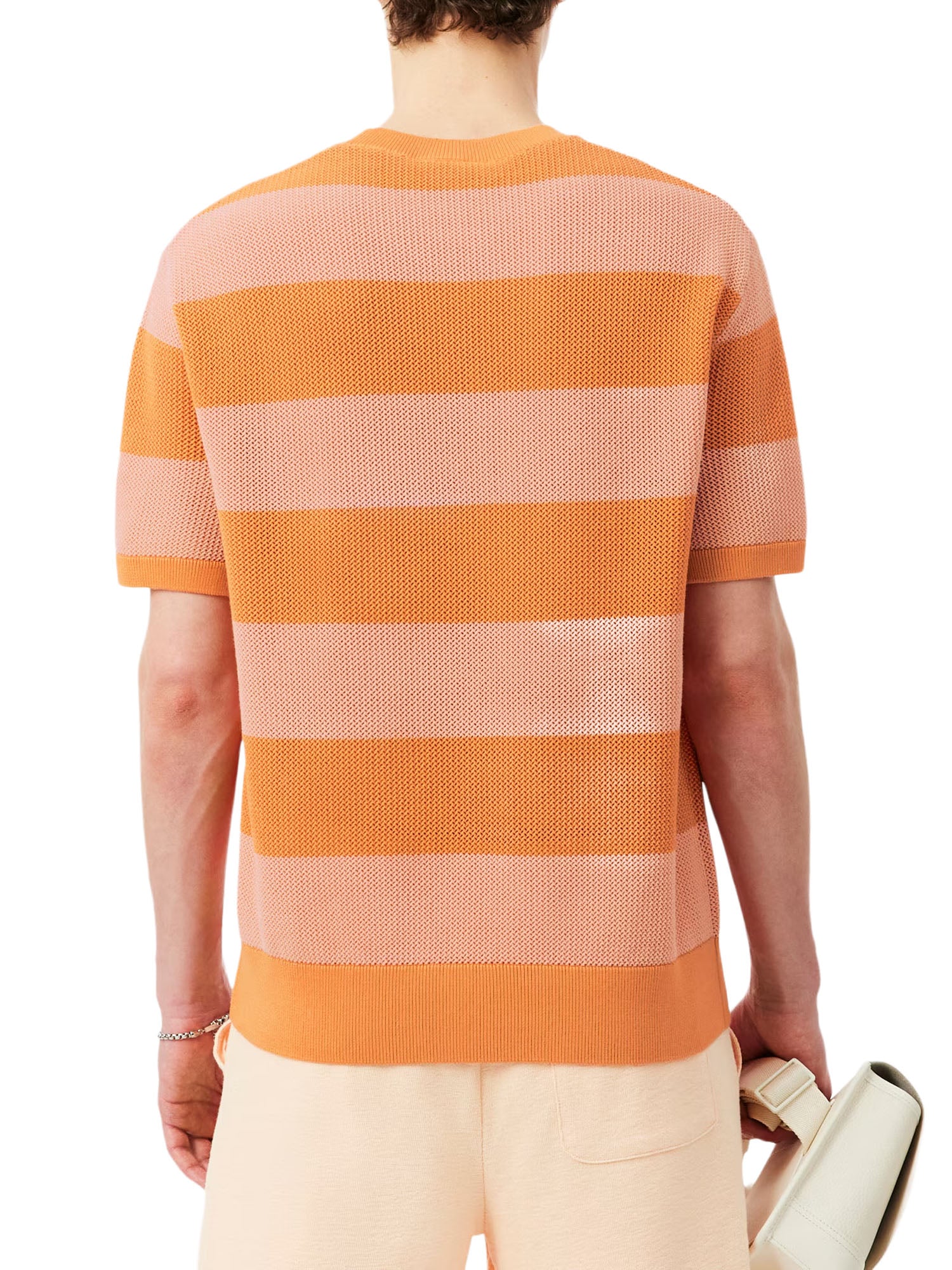 Lacoste Maglione di cotone a maniche corte Multicolore