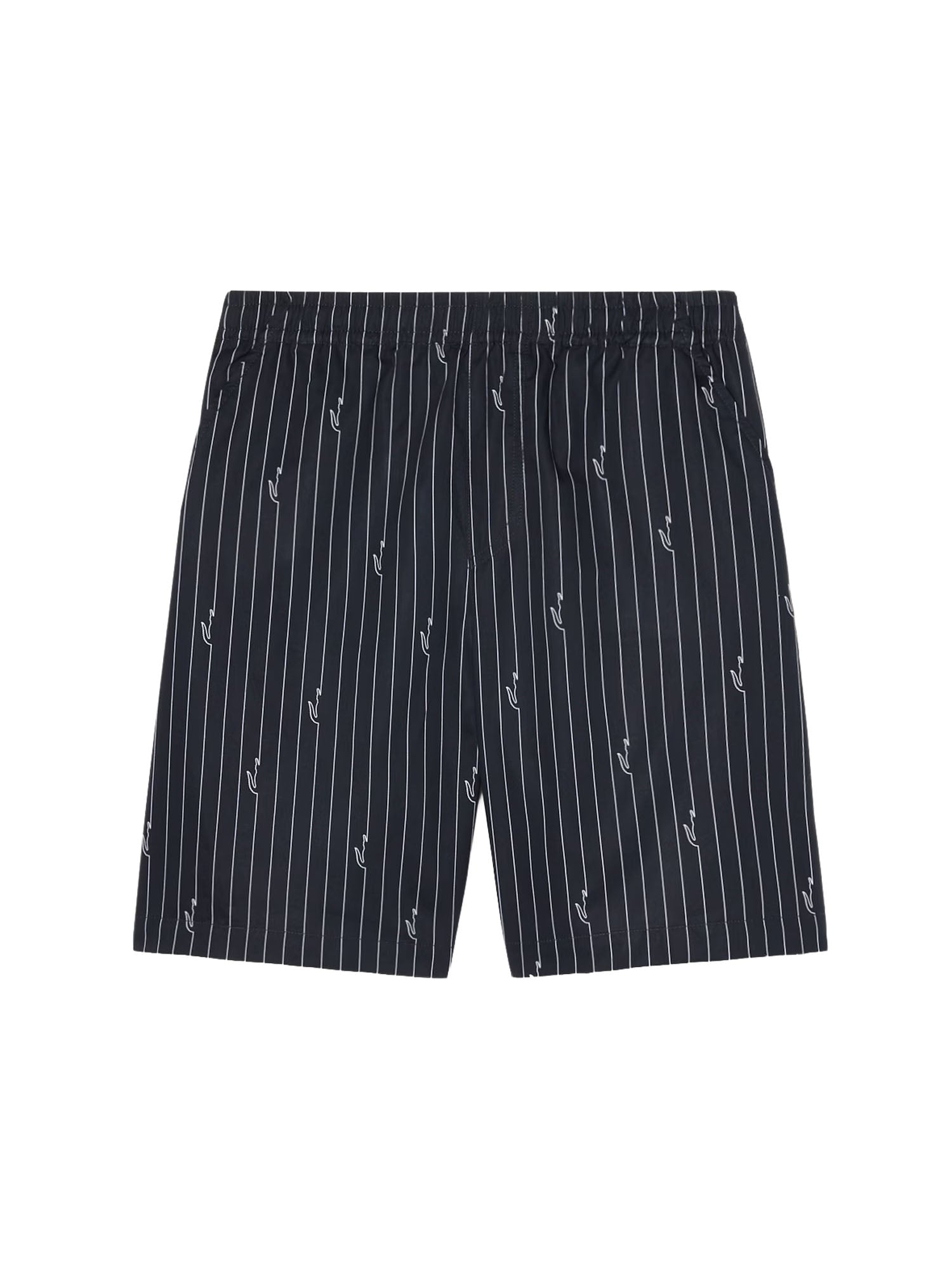 Shorts in cotone a righe stampa coccodrillo