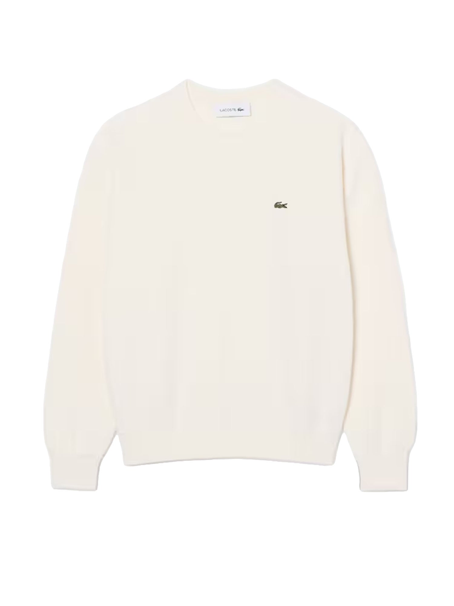 Lacoste Maglione girocollo in cotone relaxed fit White