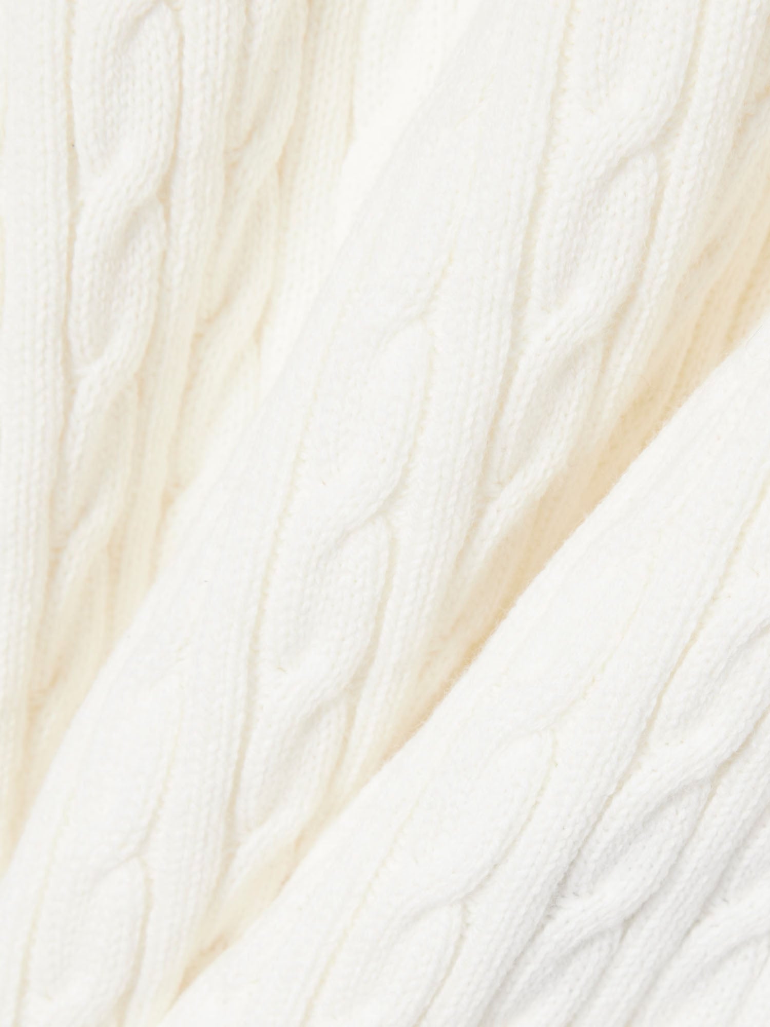 Lacoste Maglione a maniche corte in maglia a trecce Bianco