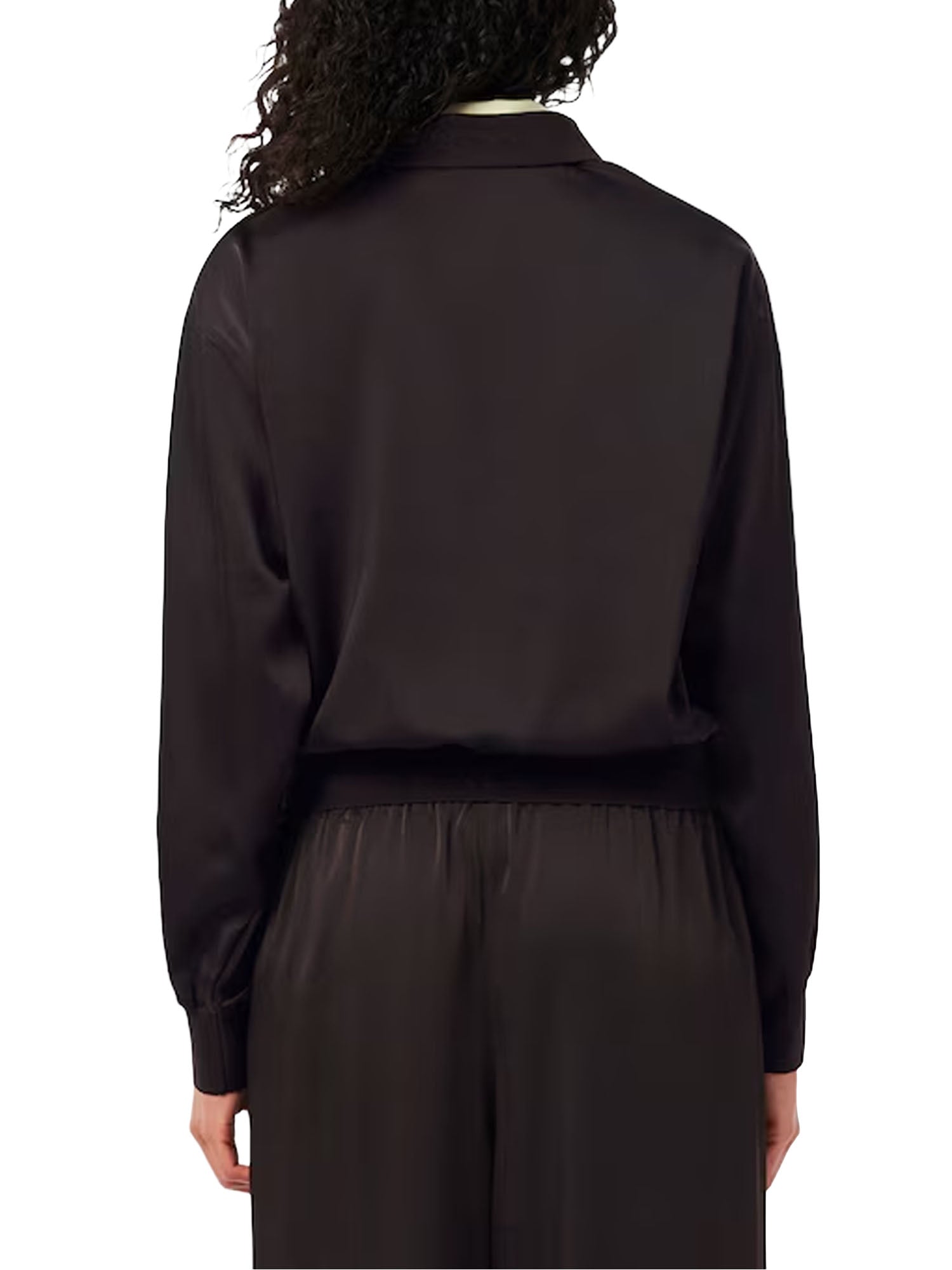 Lacoste Polo in raso relaxed fit Marrone