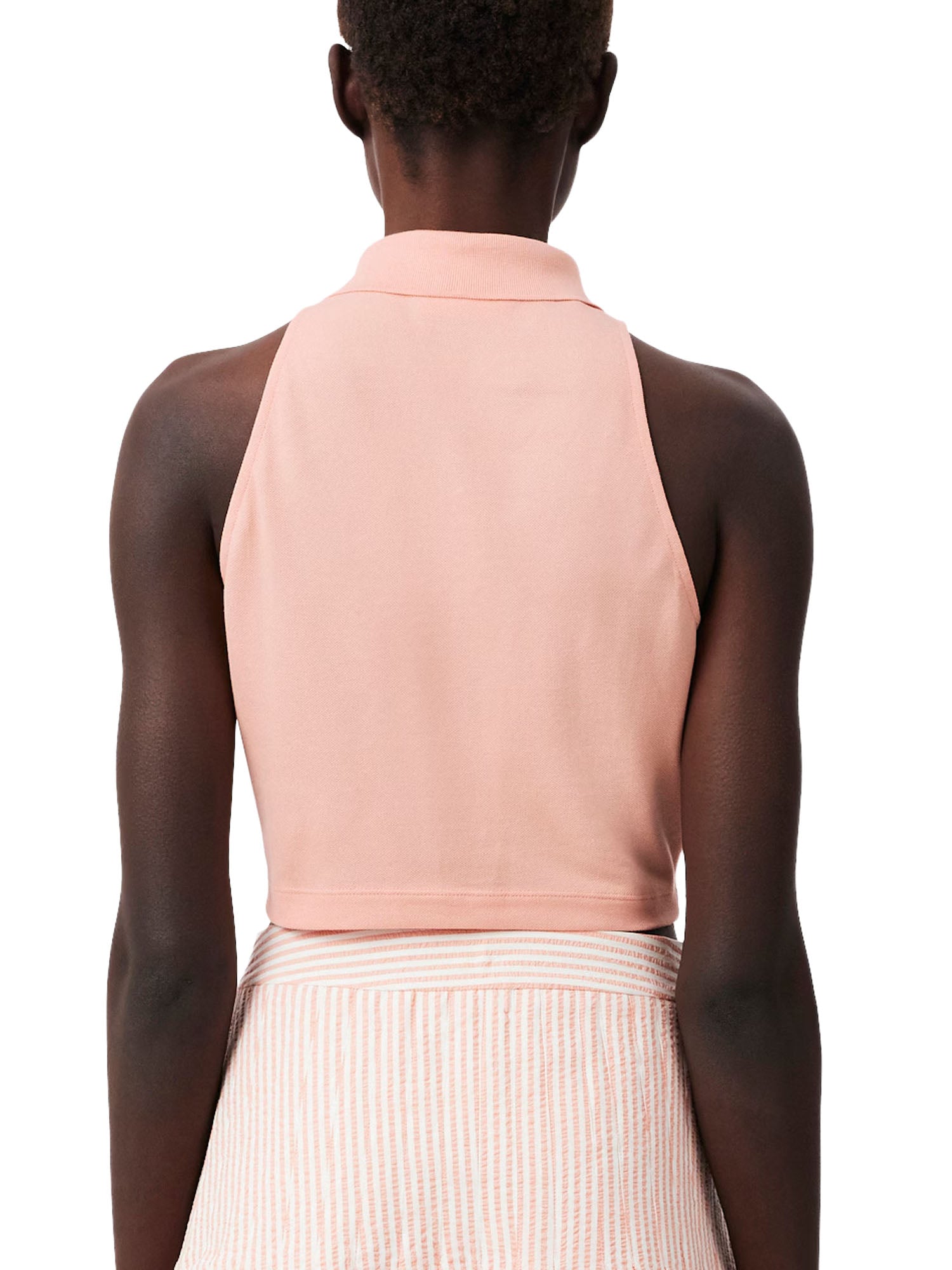 Lacoste Polo in piqué senza maniche Rosa