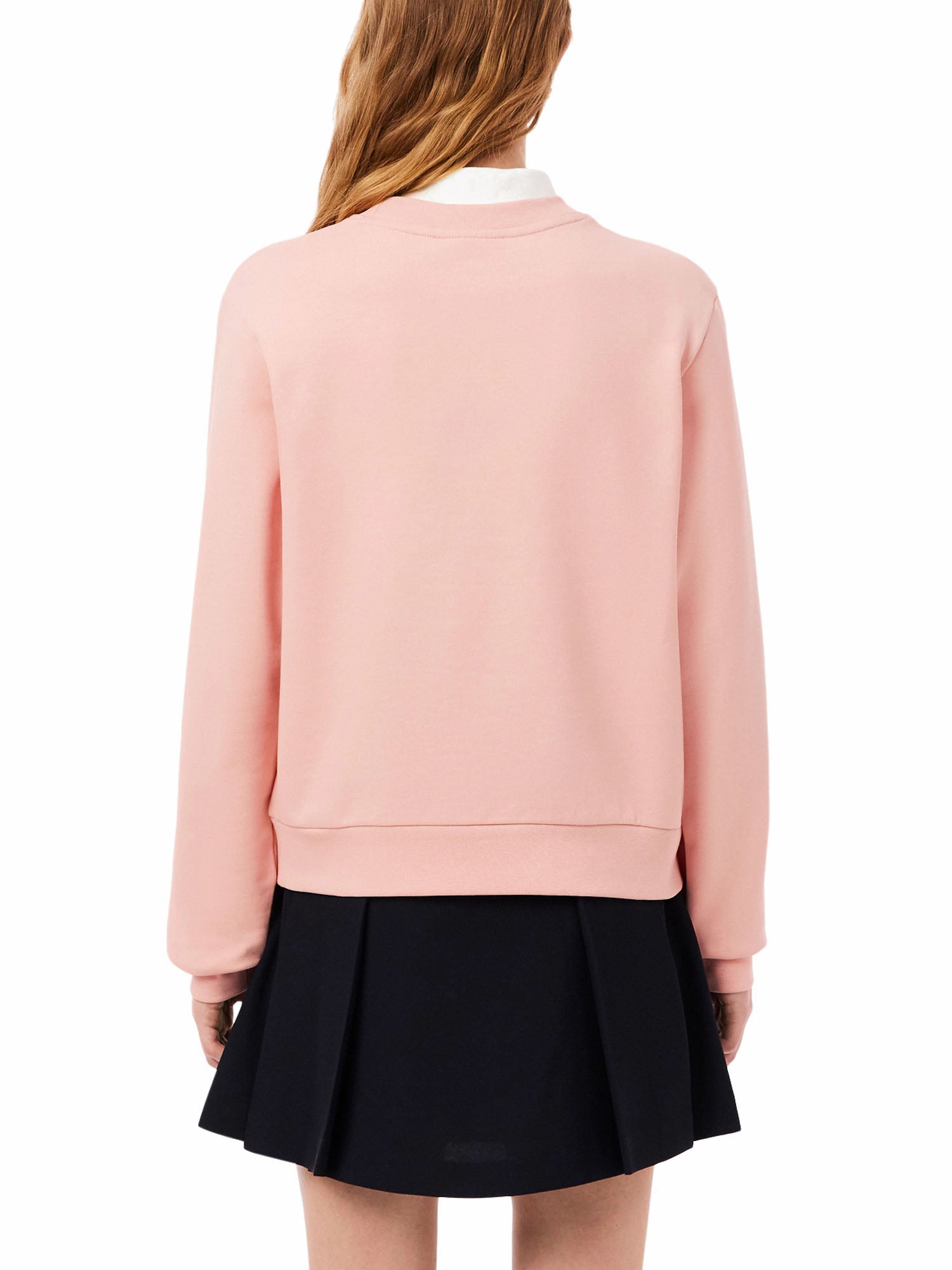 Lacoste Felpa in pile girocollo relaxed fit Rosa