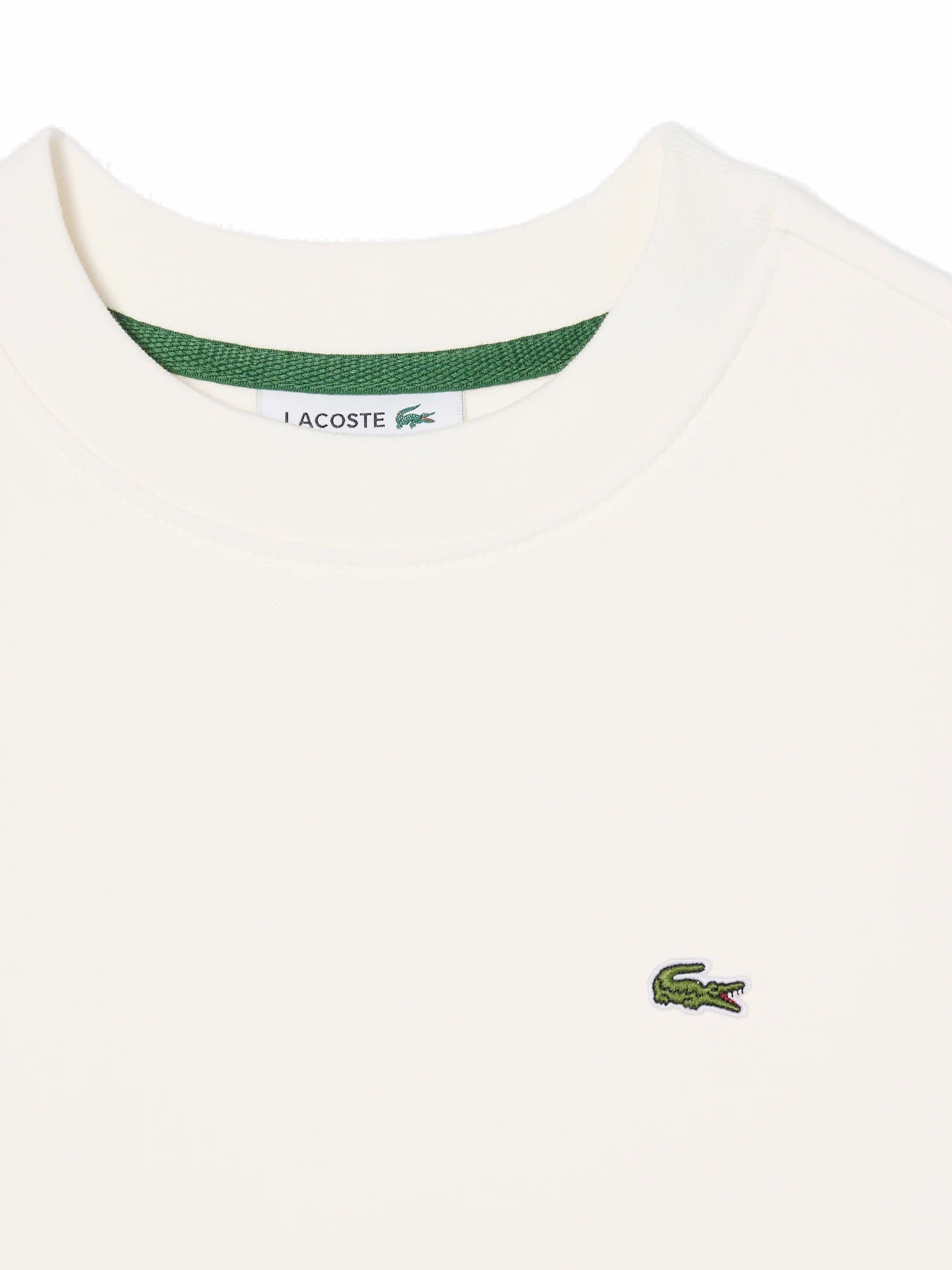 Lacoste Felpa in pile girocollo relaxed fit Bianco
