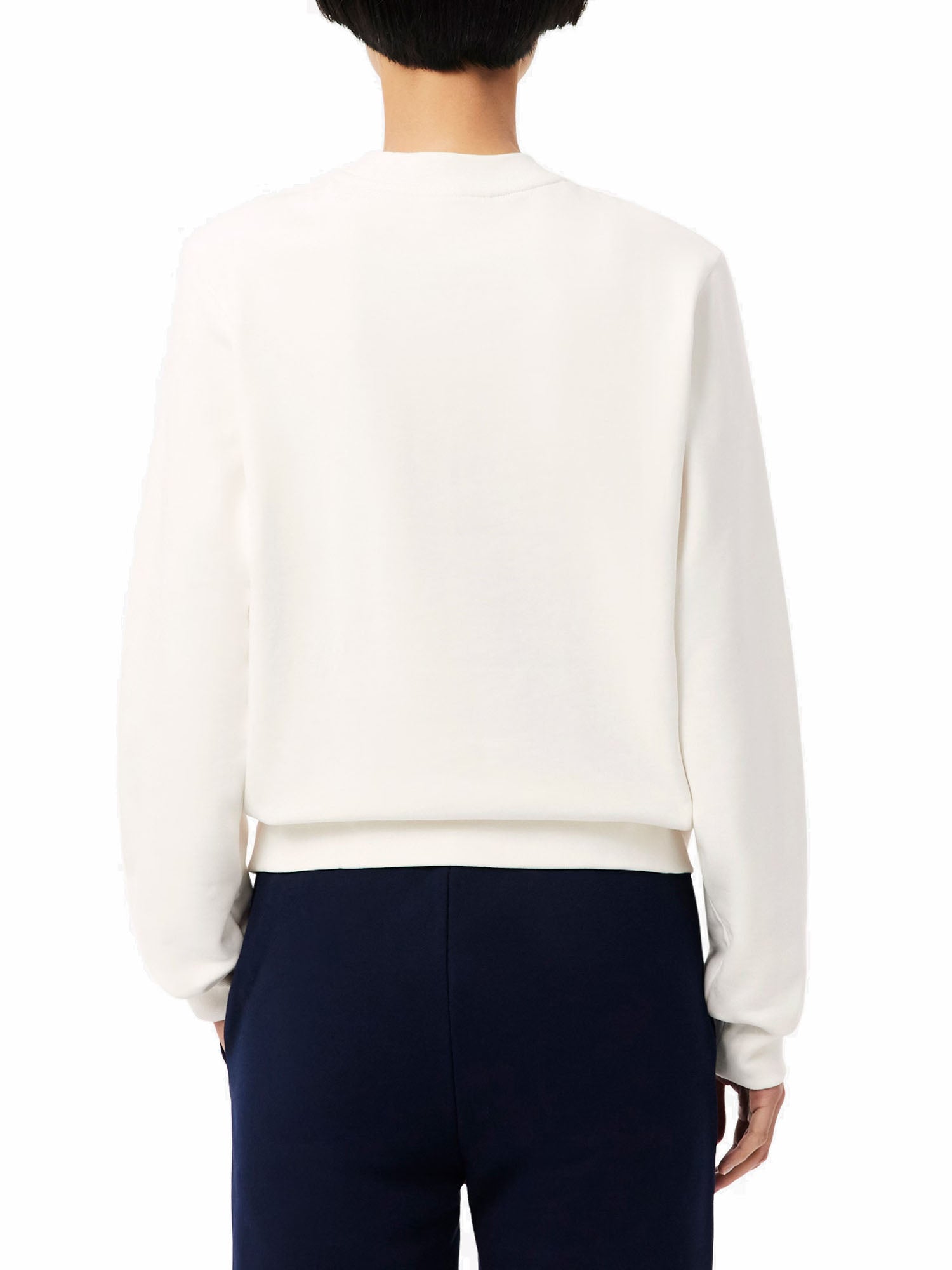 Lacoste Felpa in pile girocollo relaxed fit White