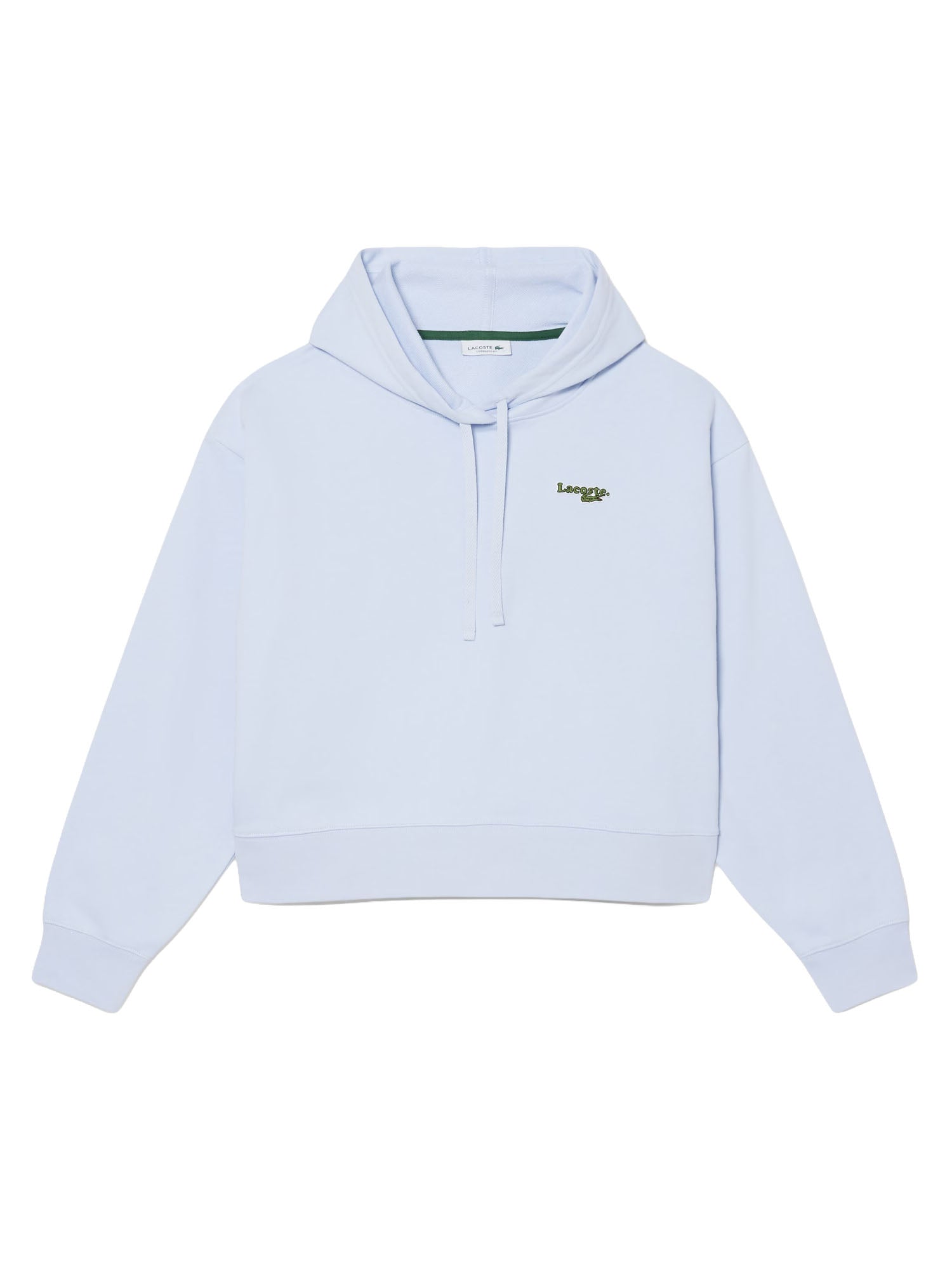 Lacoste Felpa oversize con cappuccio e logo Azzurro
