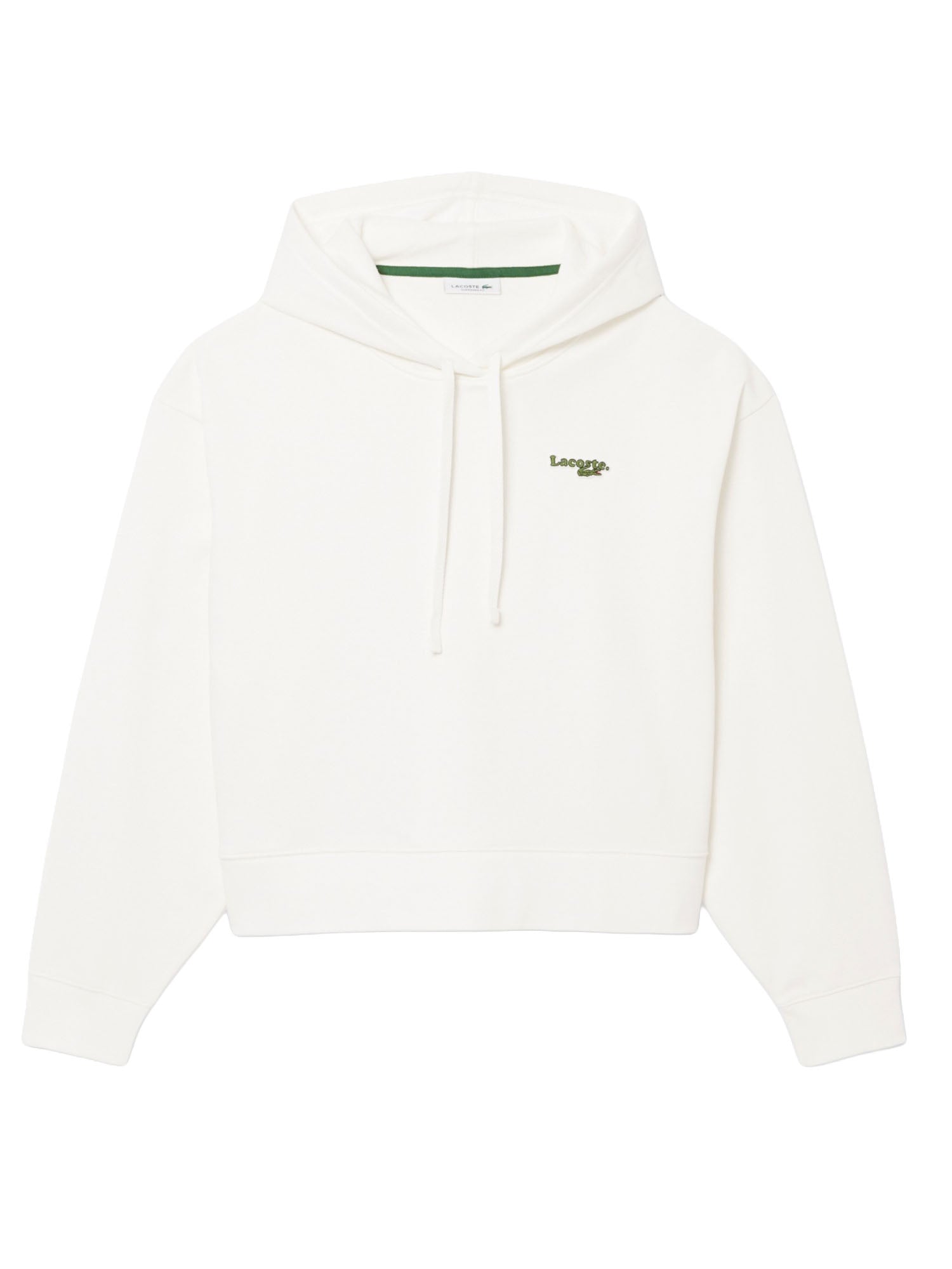 Lacoste Felpa oversize con cappuccio e logo Bianco