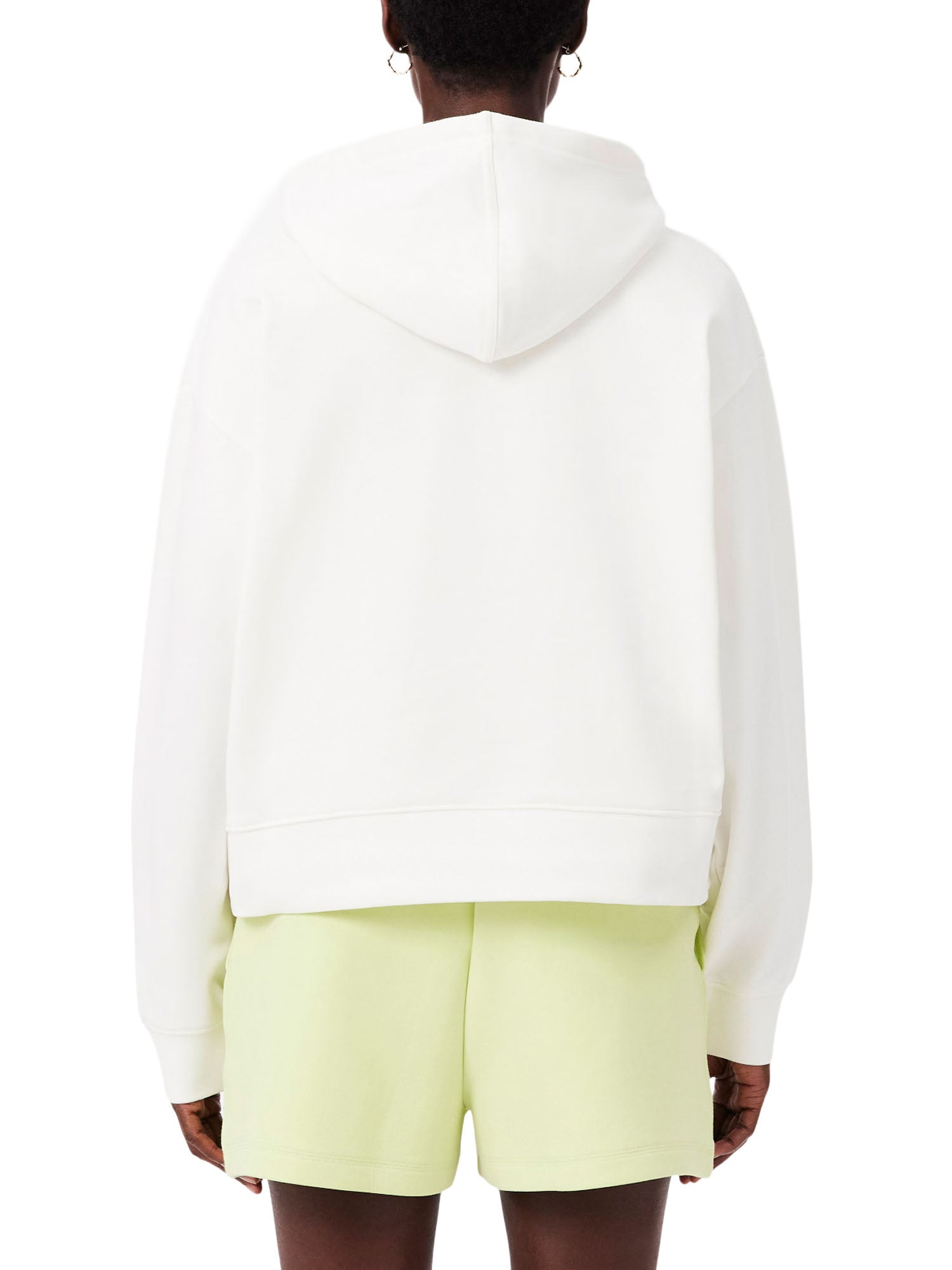 Lacoste Felpa oversize con cappuccio e logo Bianco