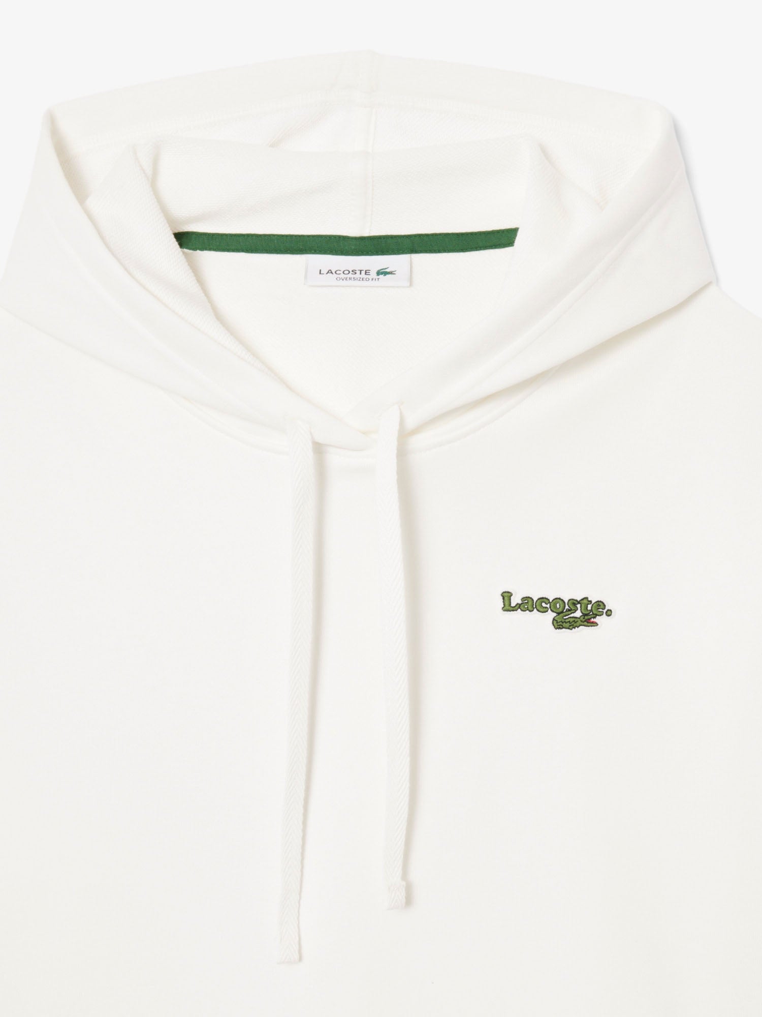 Lacoste Felpa oversize con cappuccio e logo Bianco