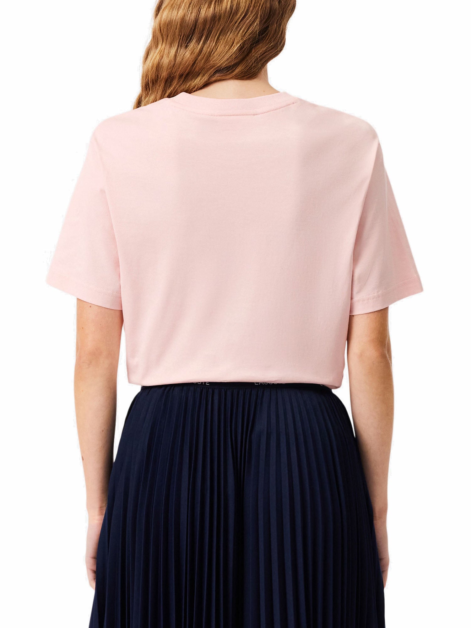 Lacoste T-shirt in morbido cotone relaxed fit Rosa