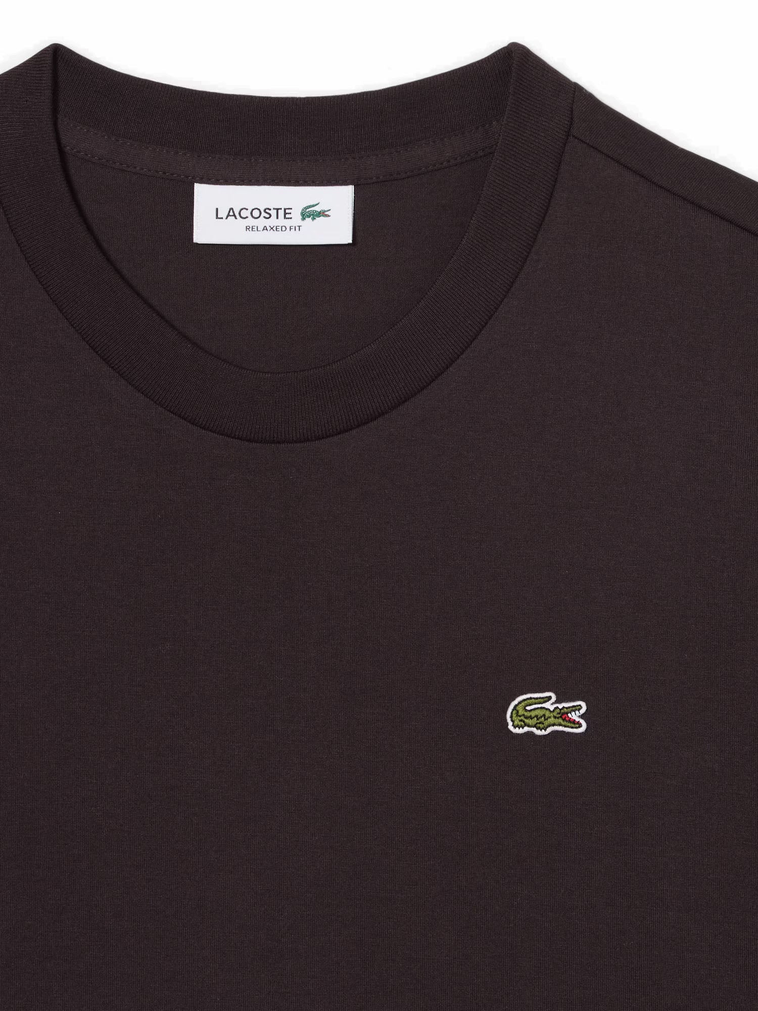 Lacoste T-shirt in morbido cotone relaxed fit Marrone